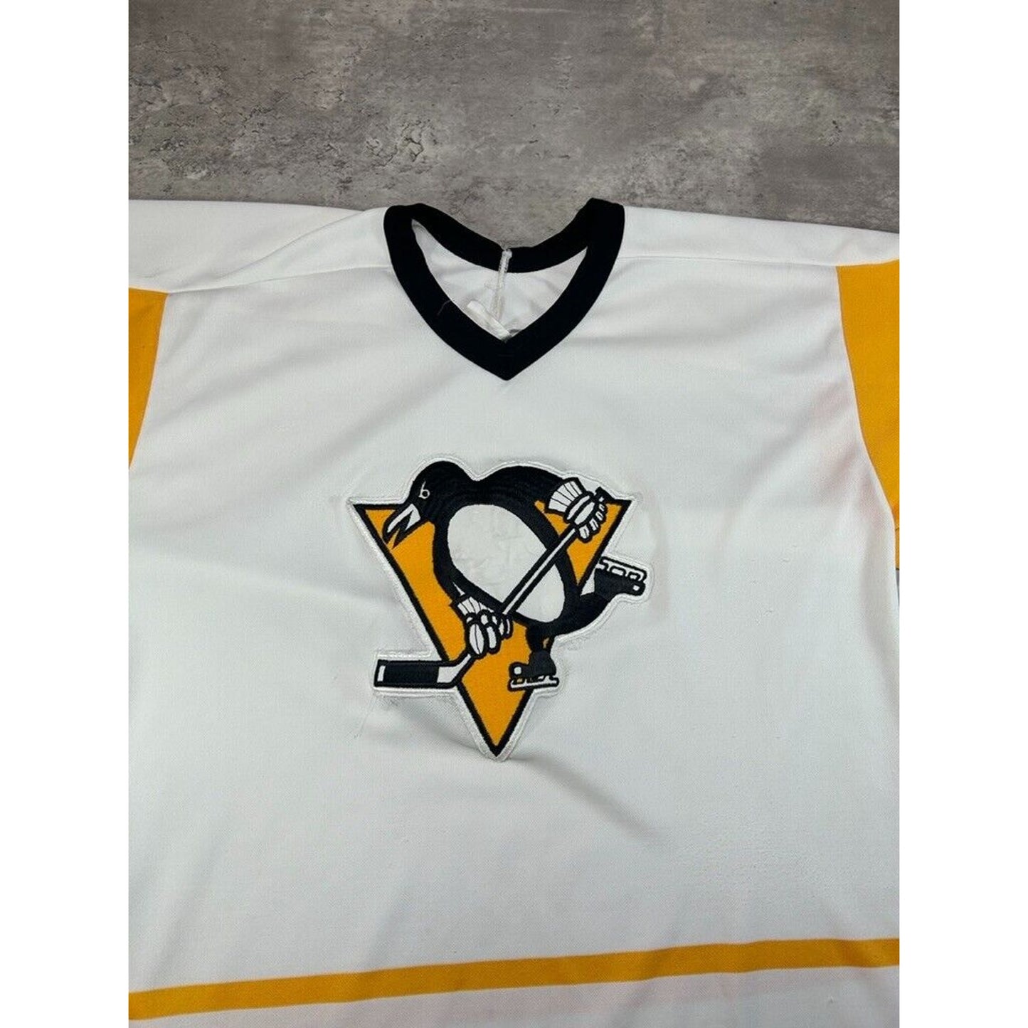 Vintage 1990s Pittsburgh Penguins NHL CCM Maska Stitched Hockey Jersey Size Large