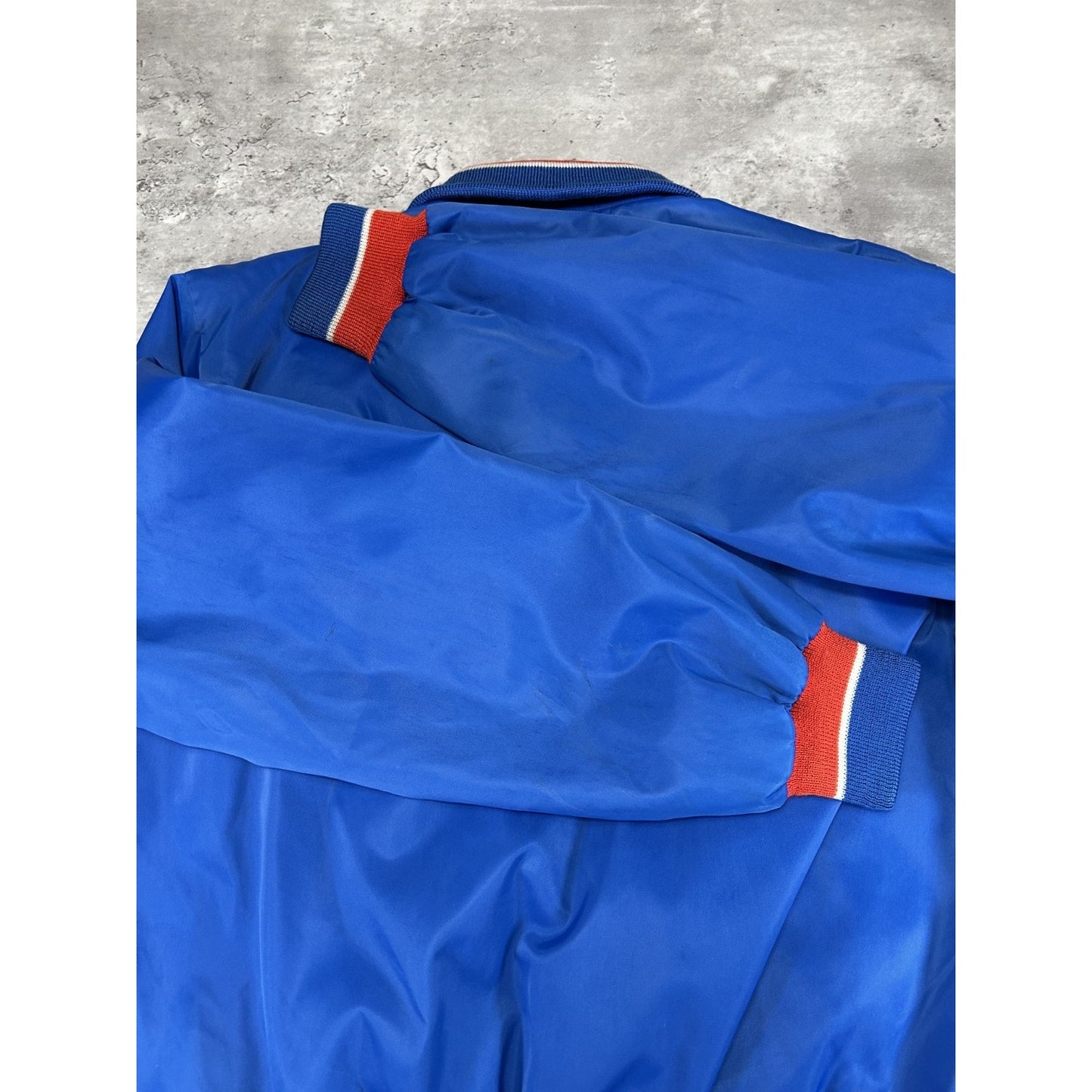 Vintage 80s Montreal Expos MLB Embroidered Nylon Bomber Jacket Size Small