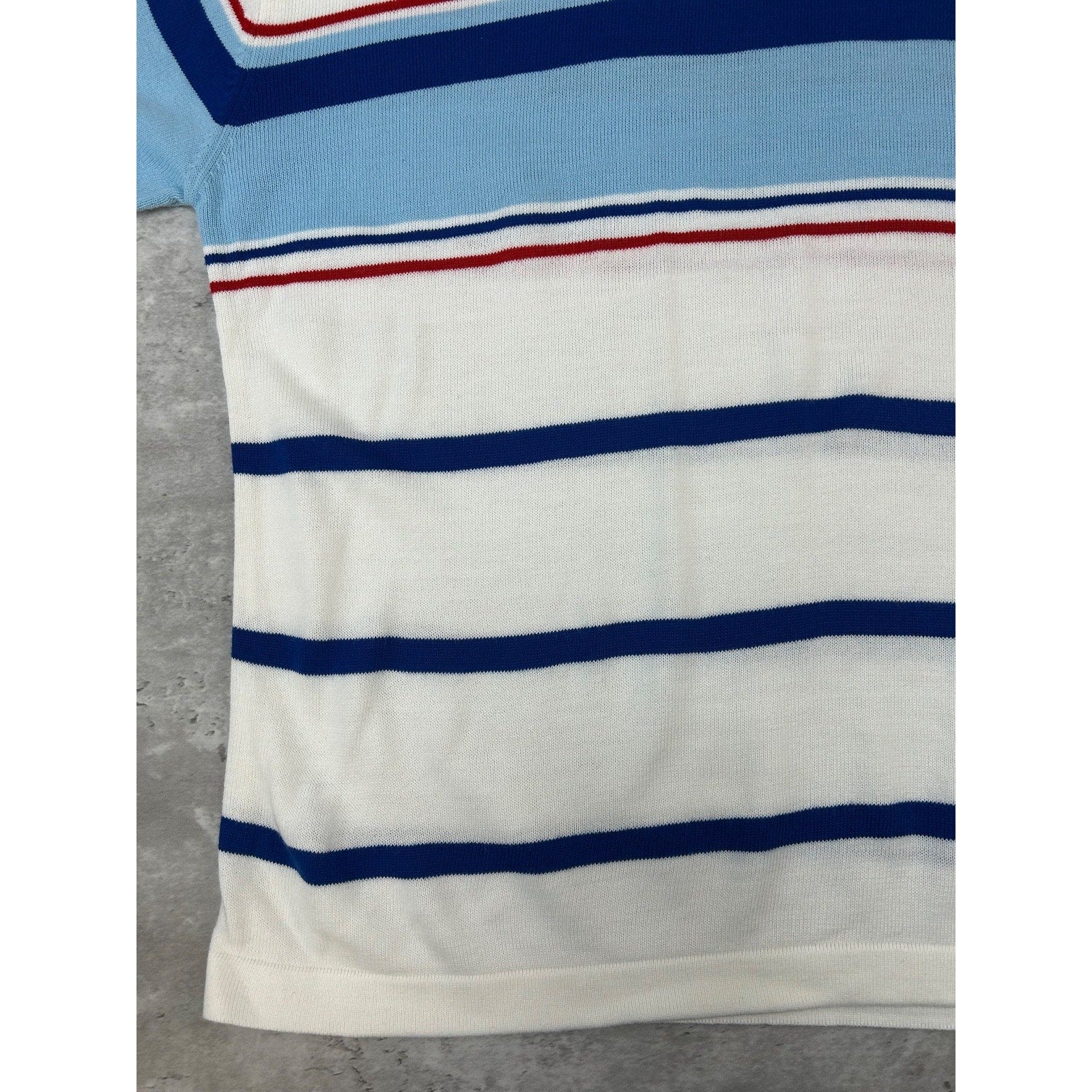 Vintage Y2K South Pole Striped Embroidered Logo Knit T-Shirt Size Large