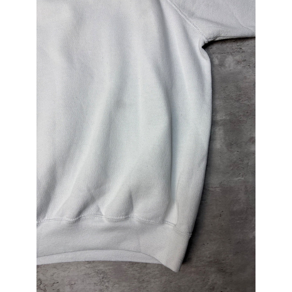 Vintage 90s Hanes Blank White Pullover Crewneck Sweatshirt Size XL
