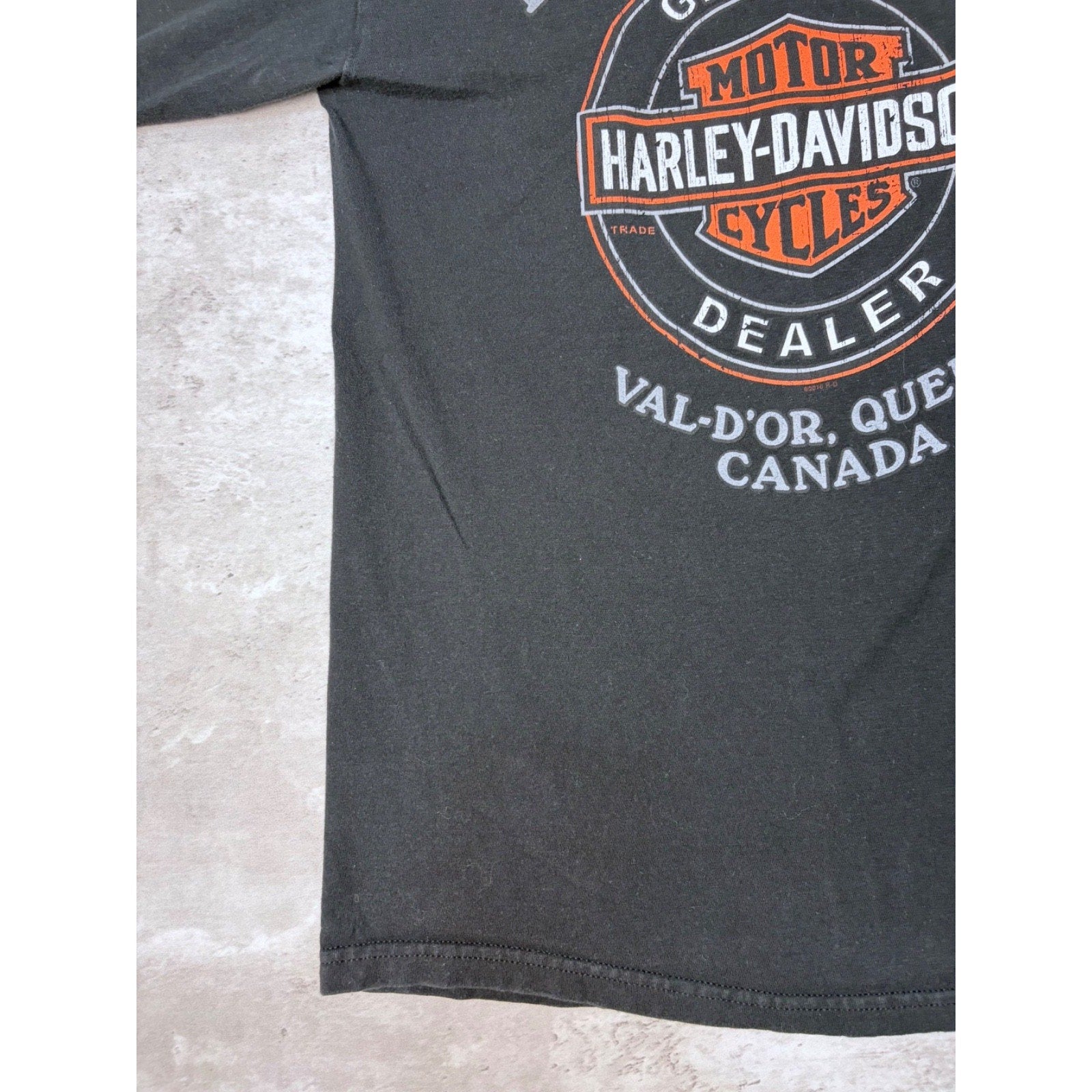 Harley Davidson Flaming Chrome Skull Graphic Long Sleeve T-Shirt Size Medium