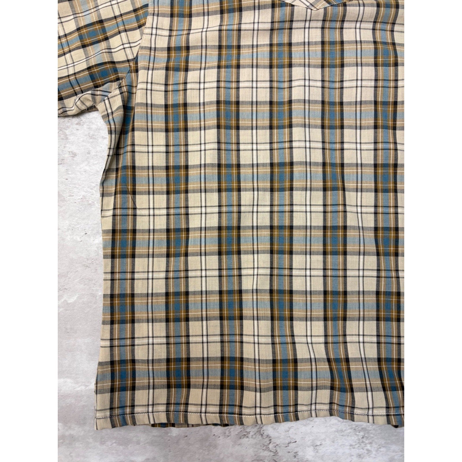 Vintage Canyon Guide Pearl Snap Plaid Cropped Button Up Shirt Size Medium