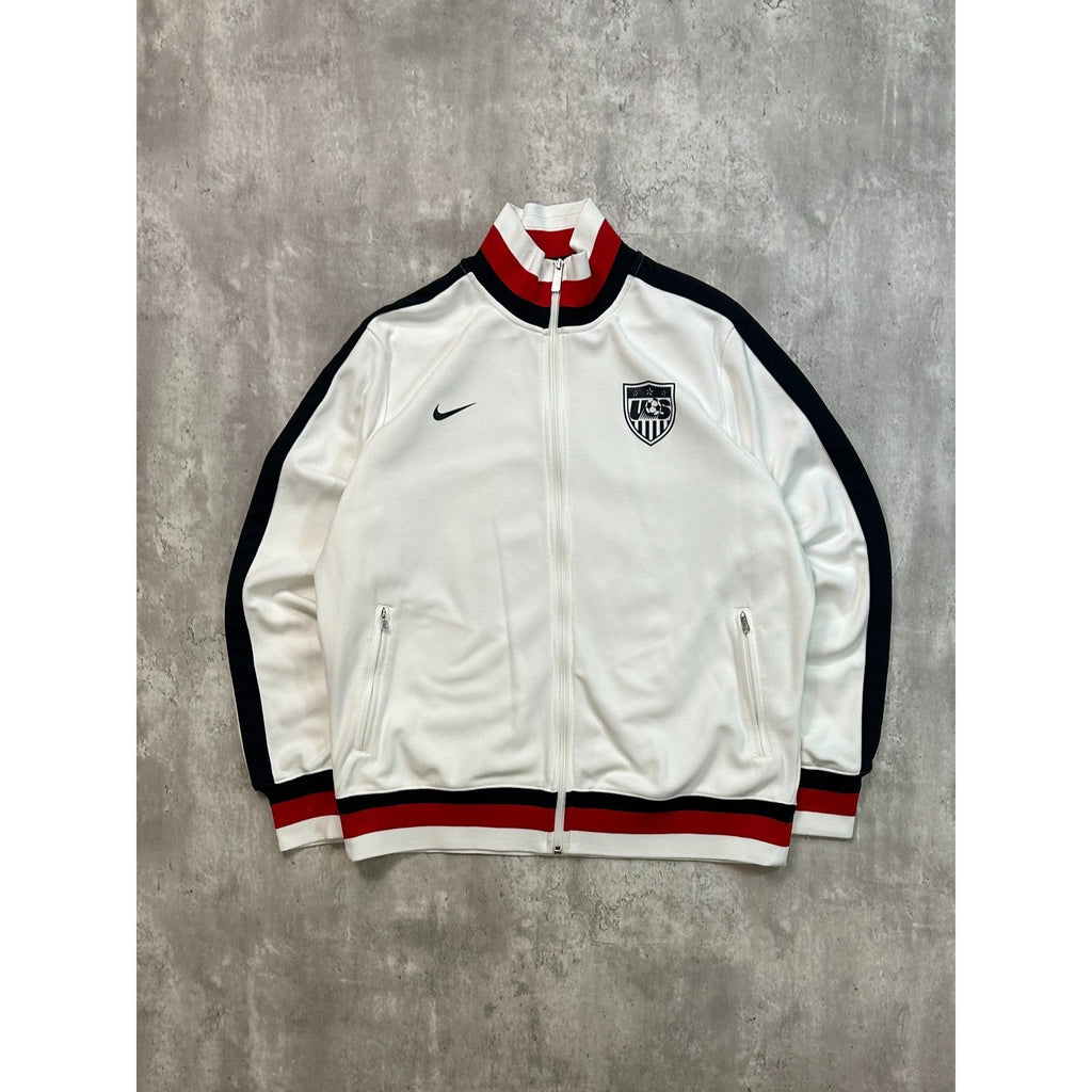 Nike Team USA Olympics Soccer White Full Zip Track Jacket Size XL