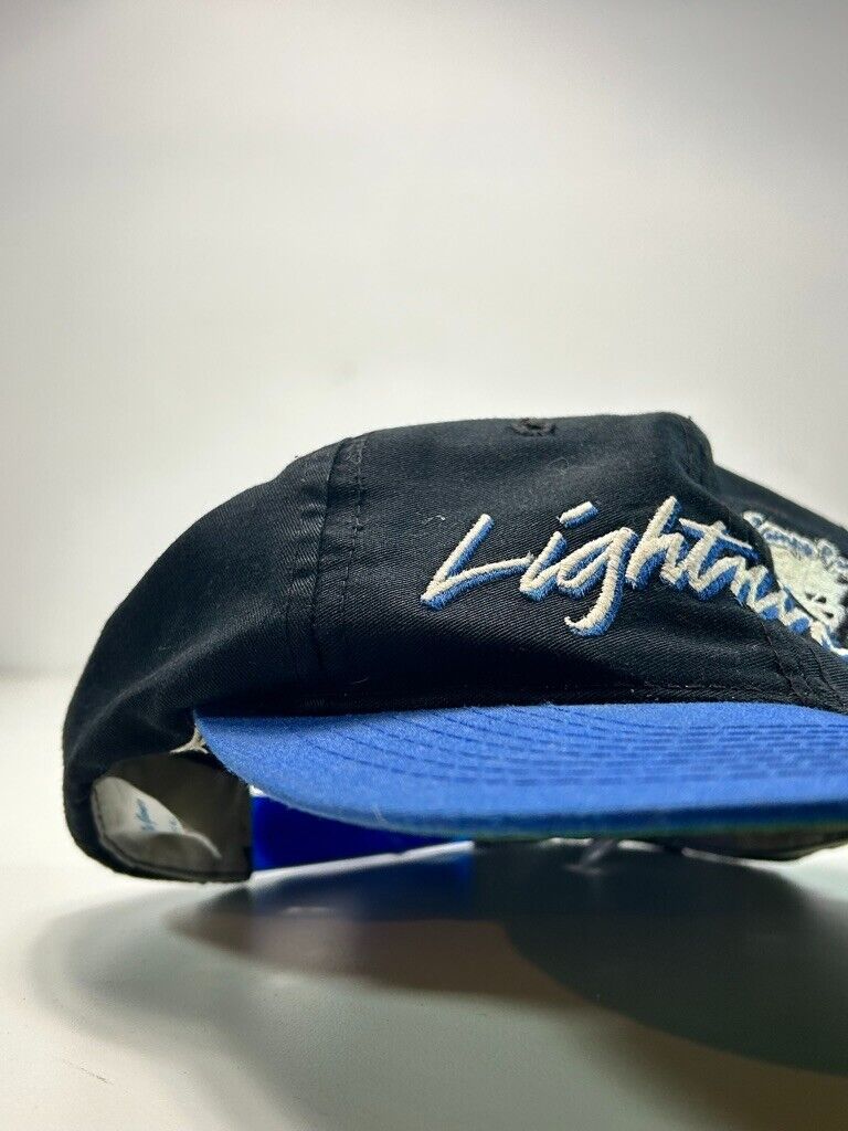 Vintage 90s Tampa Bay Lightning NHL Embroidered Spell Out Snapback Hat OSFA