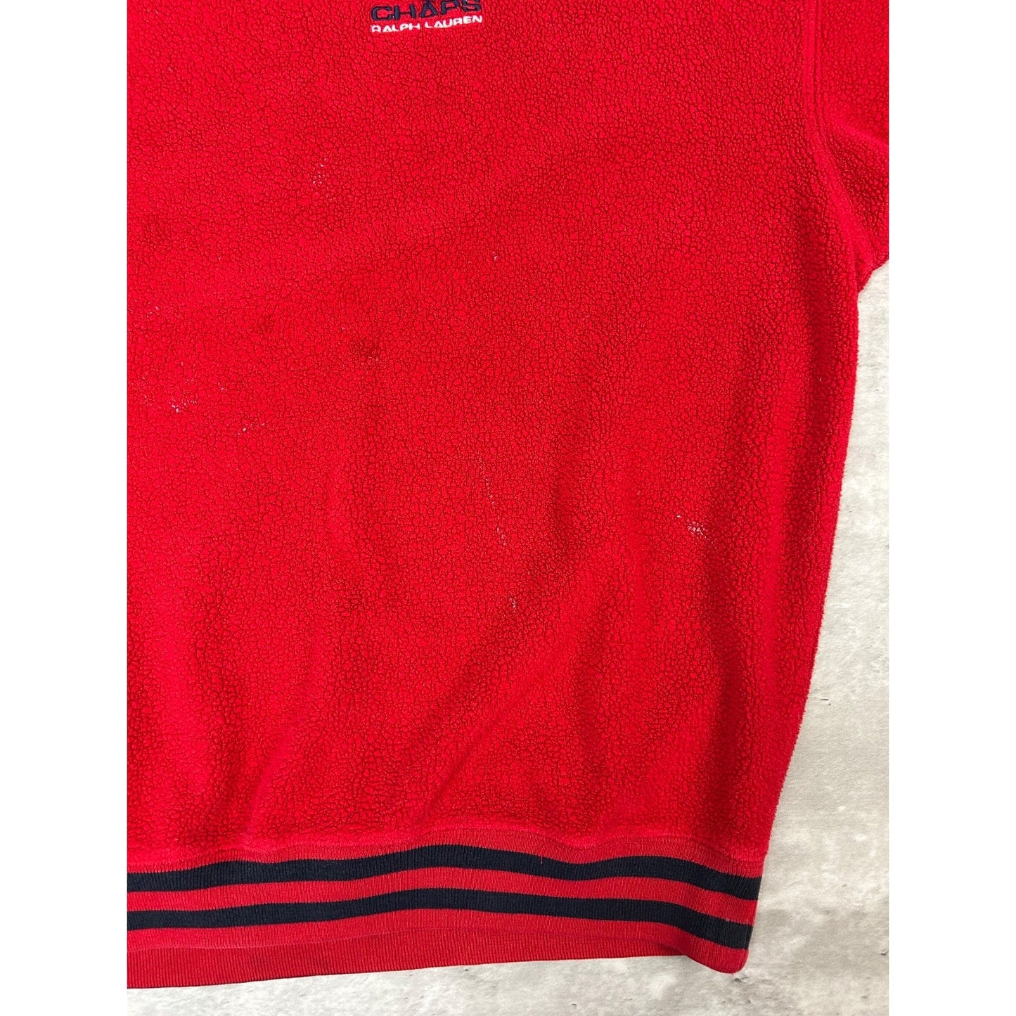 Vintage Chaps Ralph Lauren Embroidered Spellout Fleece Sweatshirt Size 2XL