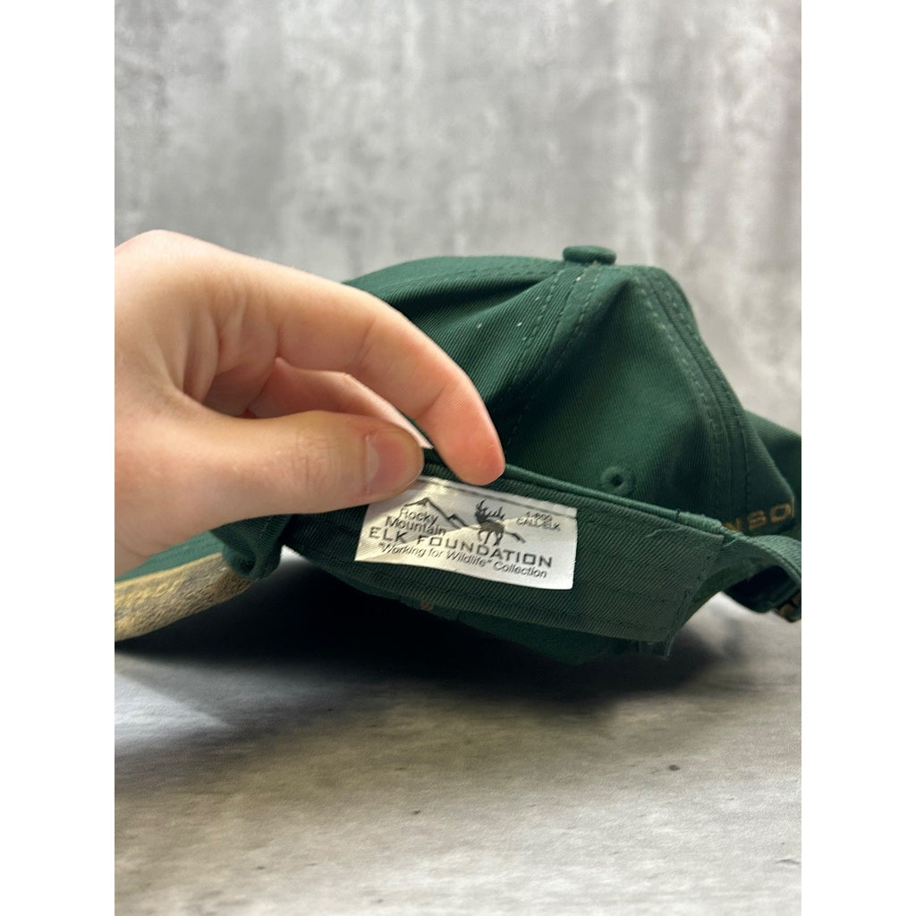 Vintage Rocky Mountain Elk Foundation Embroidered Strapback Hat OSFA