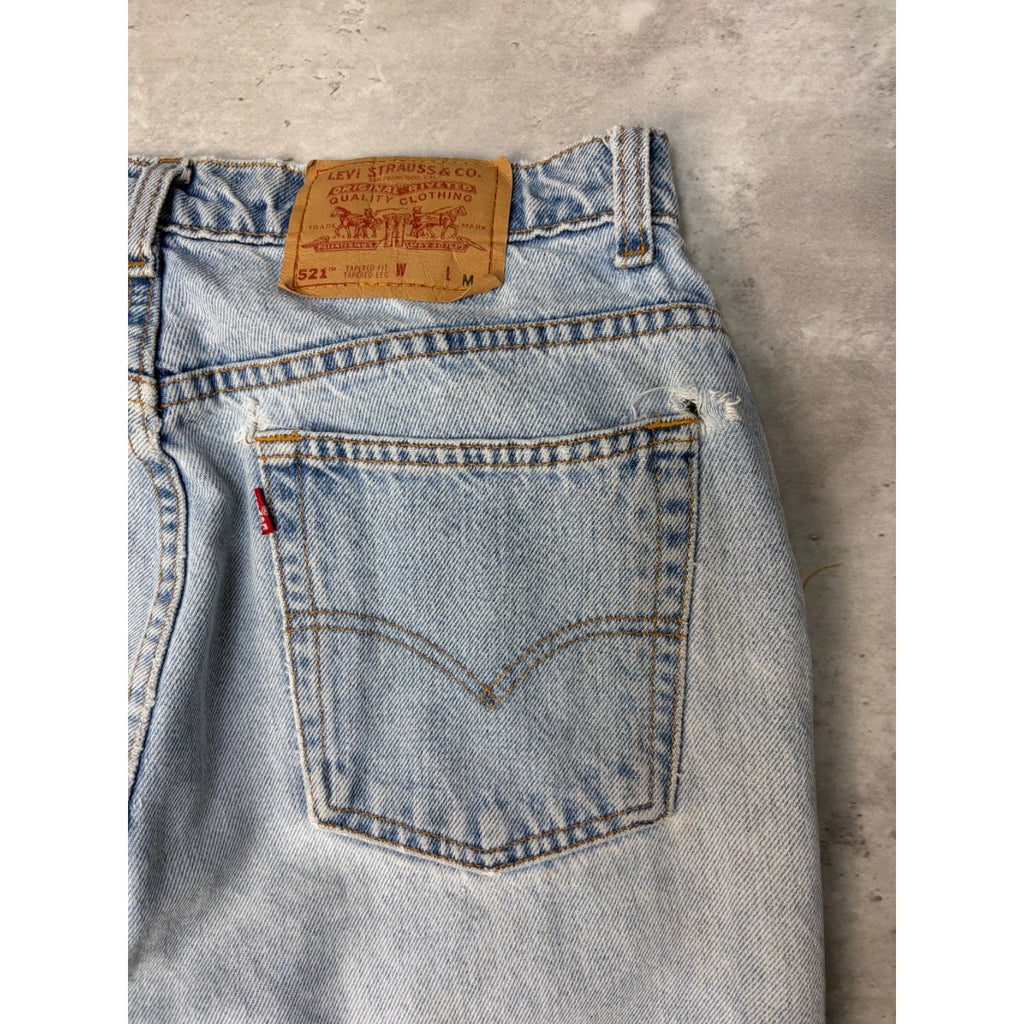 Vintage Womens Levis 521 Red Tab Light Wash Denim Pants Size 30