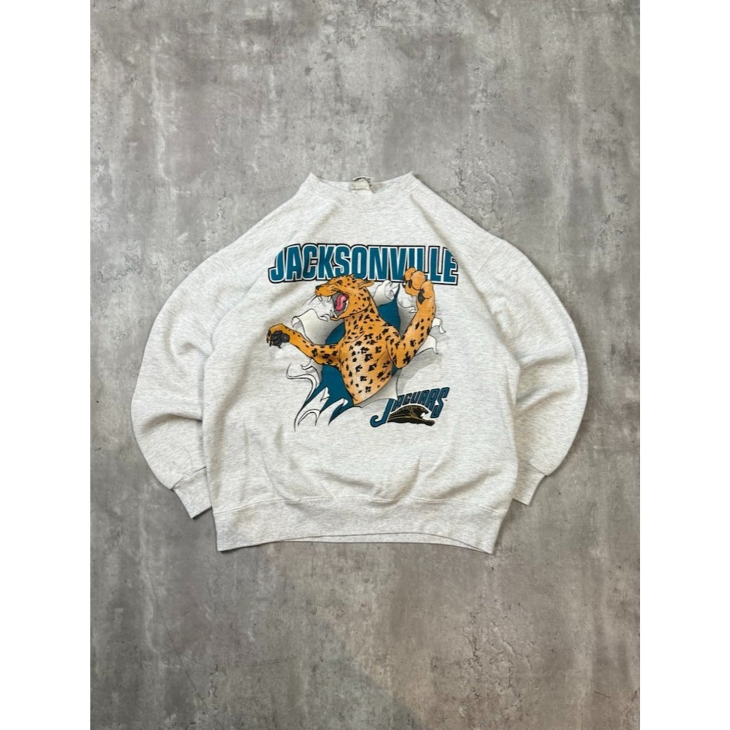 Vintage 1993 Jacksonville Jaguars NFL Banned Logo Chest Buster Sweatshirt Large