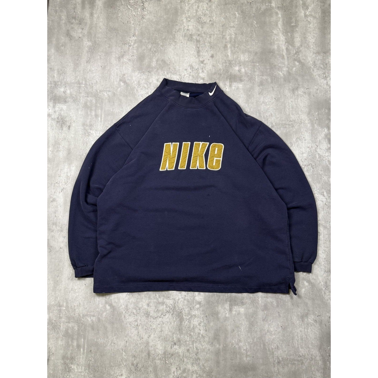 Vintage 90s Nike Embroidered Collar Swoosh Spellout Sweatshirt Size 2XL