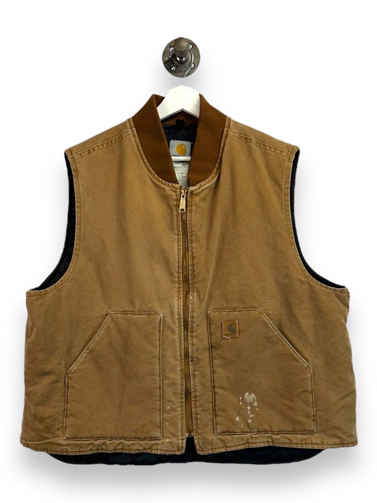 Carhartt Quilted Lined Canvas Workwear Vest Jacket Size 2XL