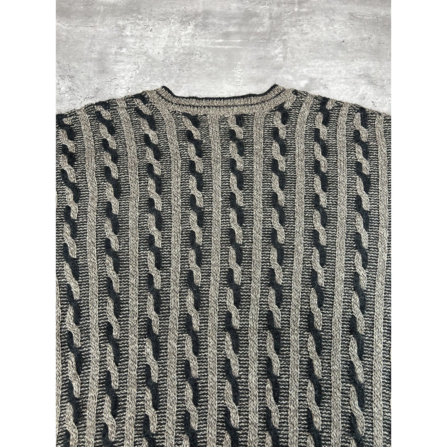 Vintage 90s Arnold Palmer Earth Tone Cable Knit Style Sweater Size Medium