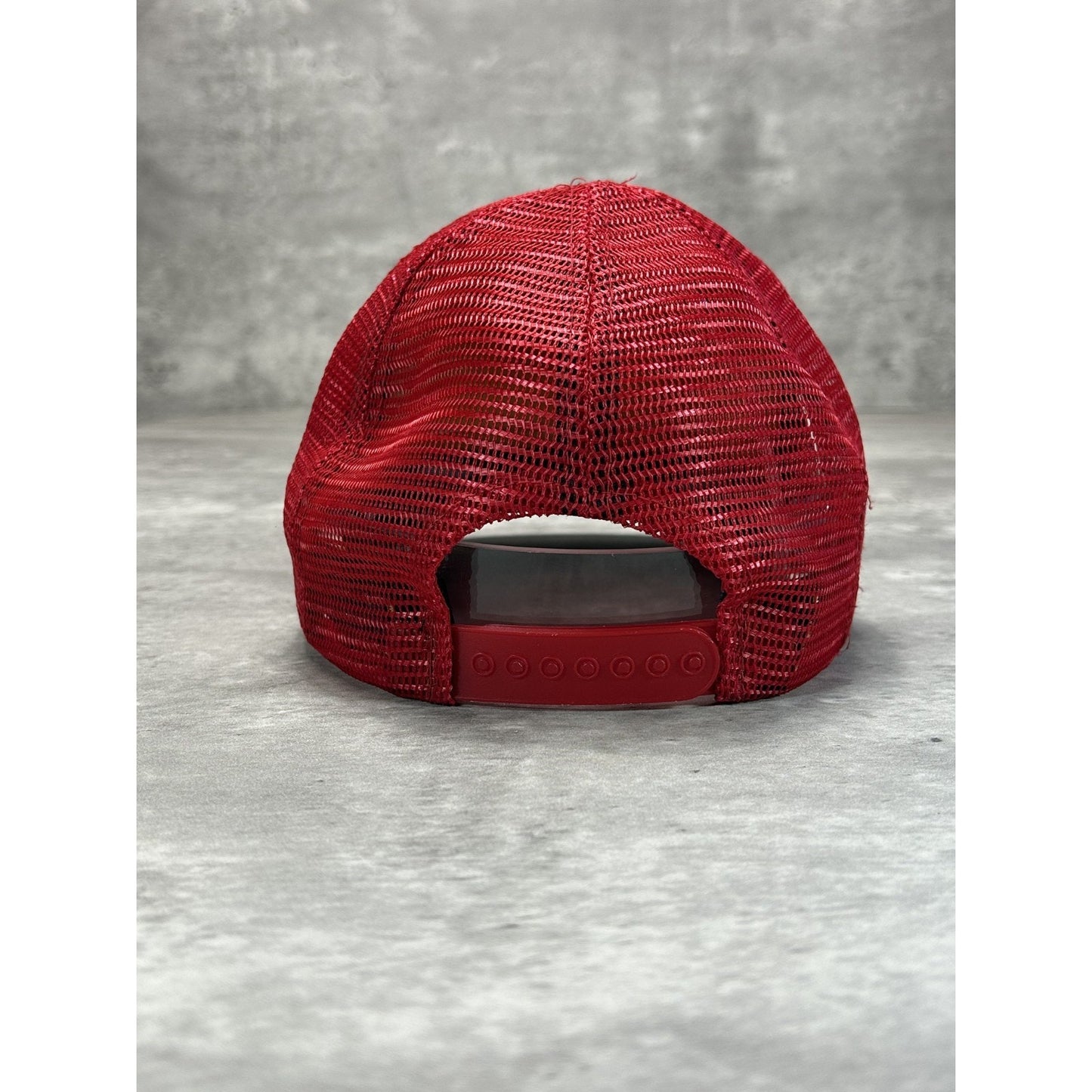Vintage 80s Old English N Graphic Trucker Snapback Hat OSFA Red