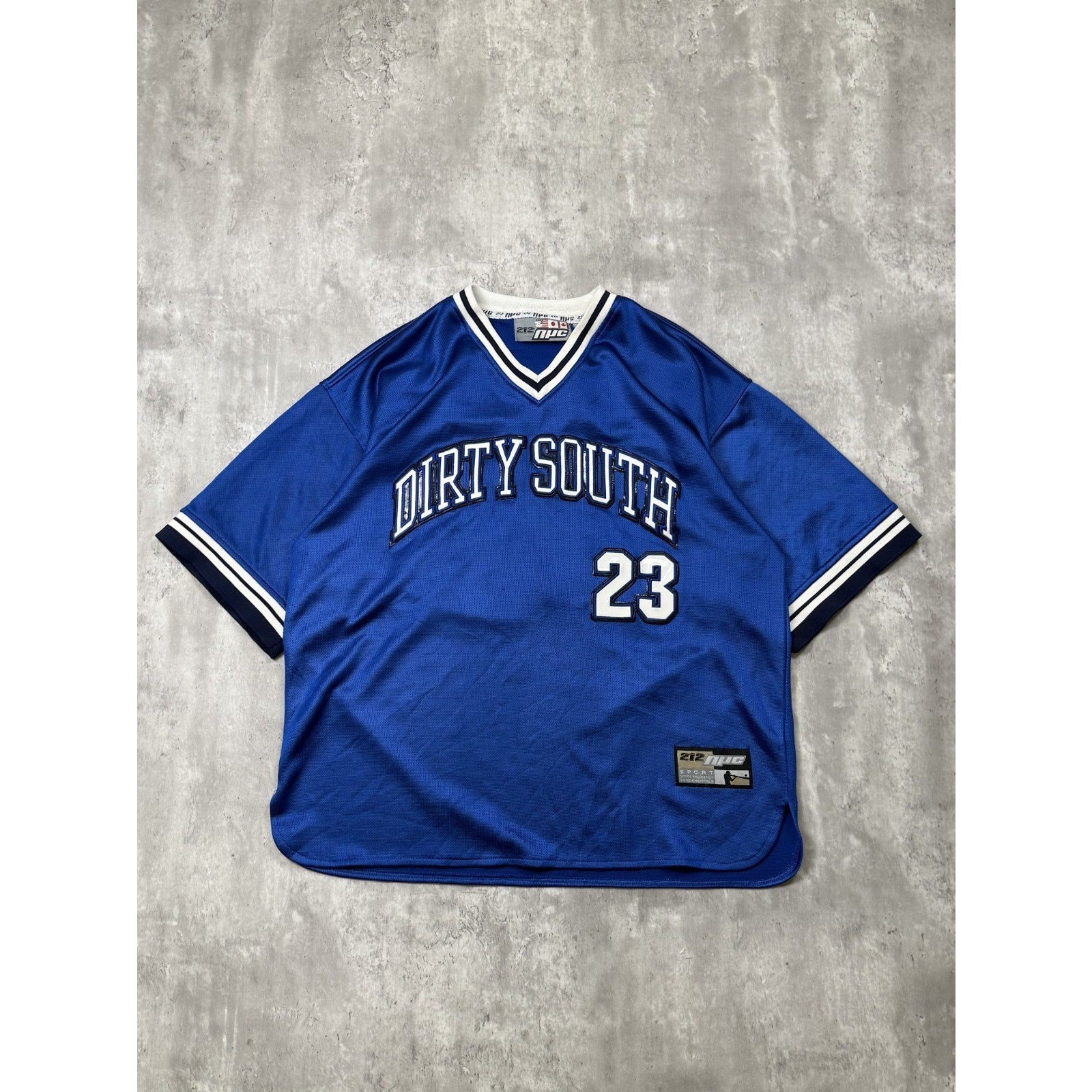 Vintage Y2K Dirty South #23 Stitched Arc Spellout Blue Football Jersey Size XL