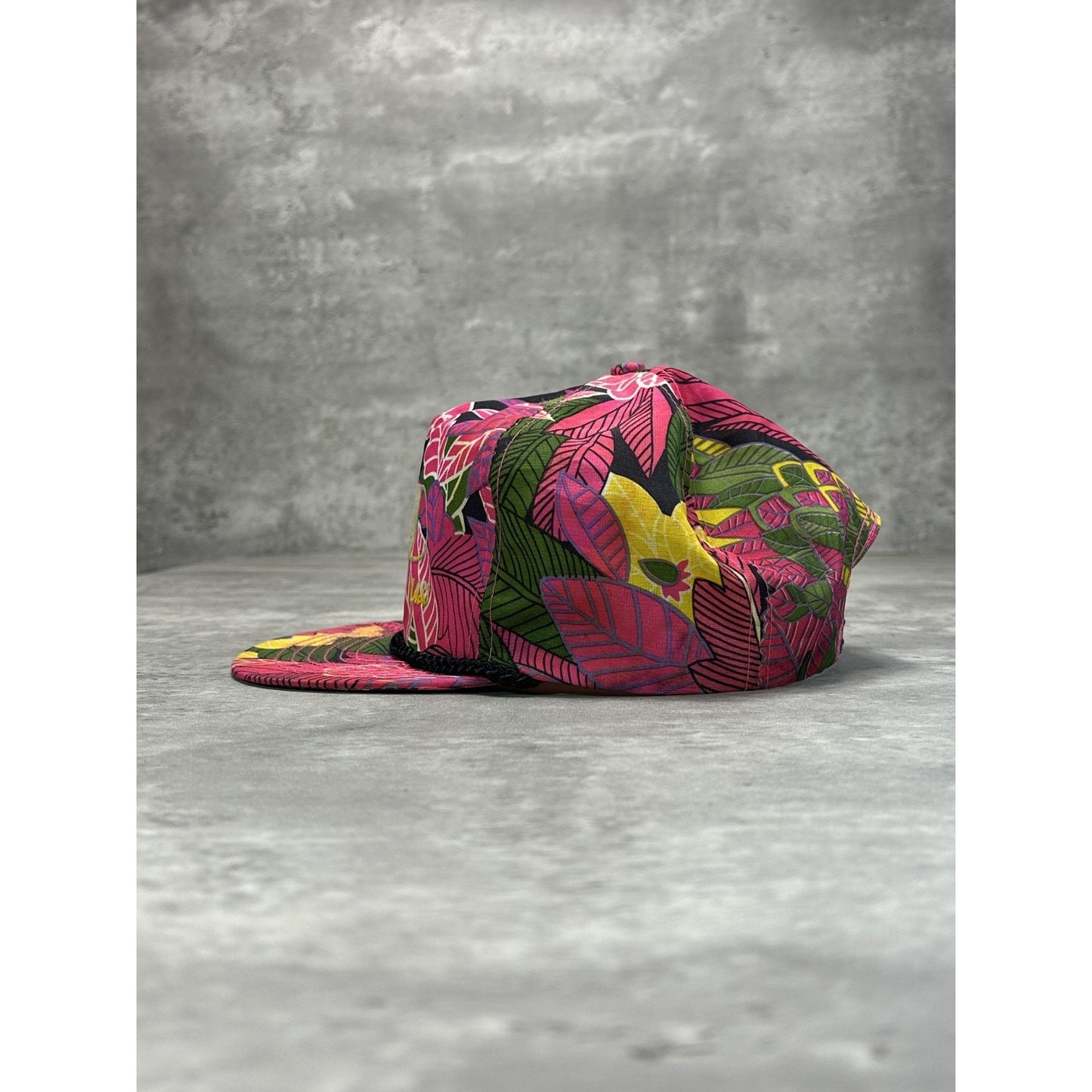 Vintage 90s Klein Dickert Glass Graphic Floral Print Snapback Hat OSFA