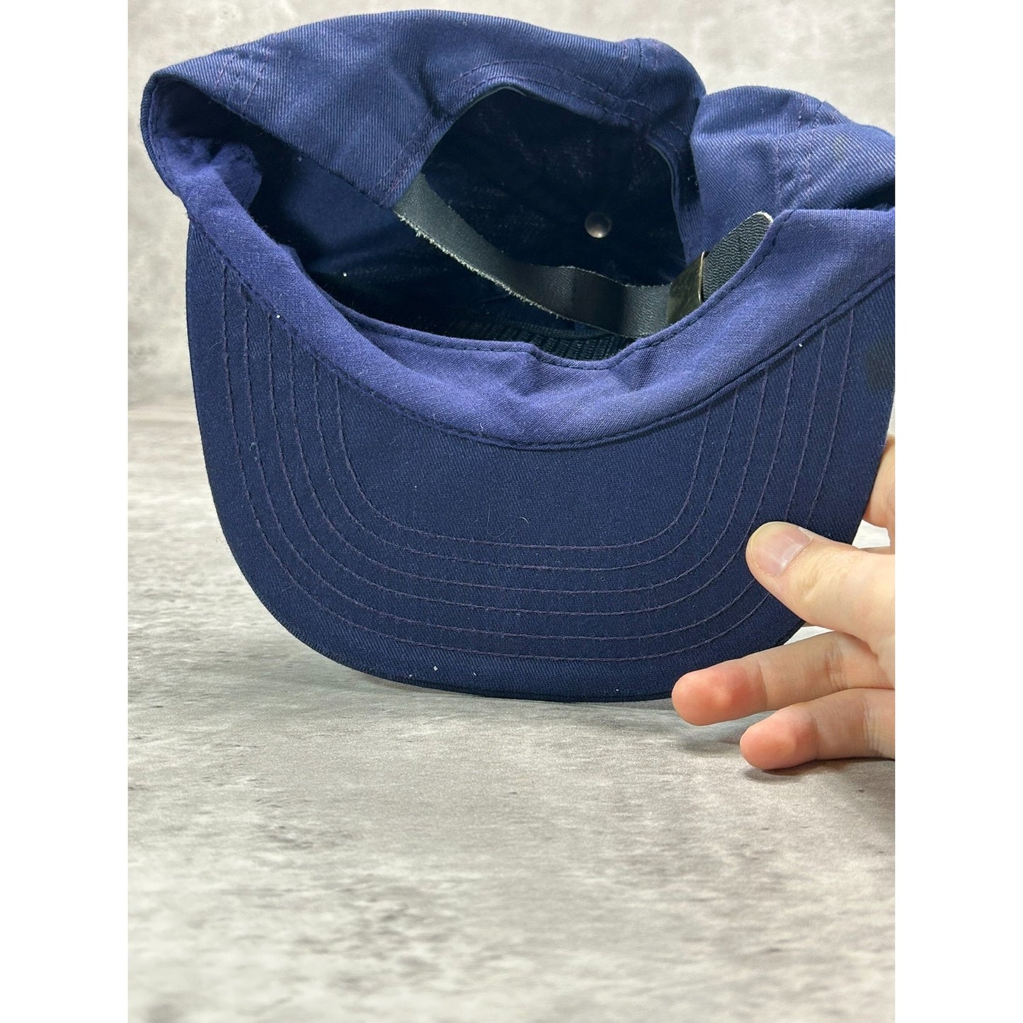 Vintage 90s The Disney Channel Embroidered Spellout Strapback Hat OSFA Navy Blue