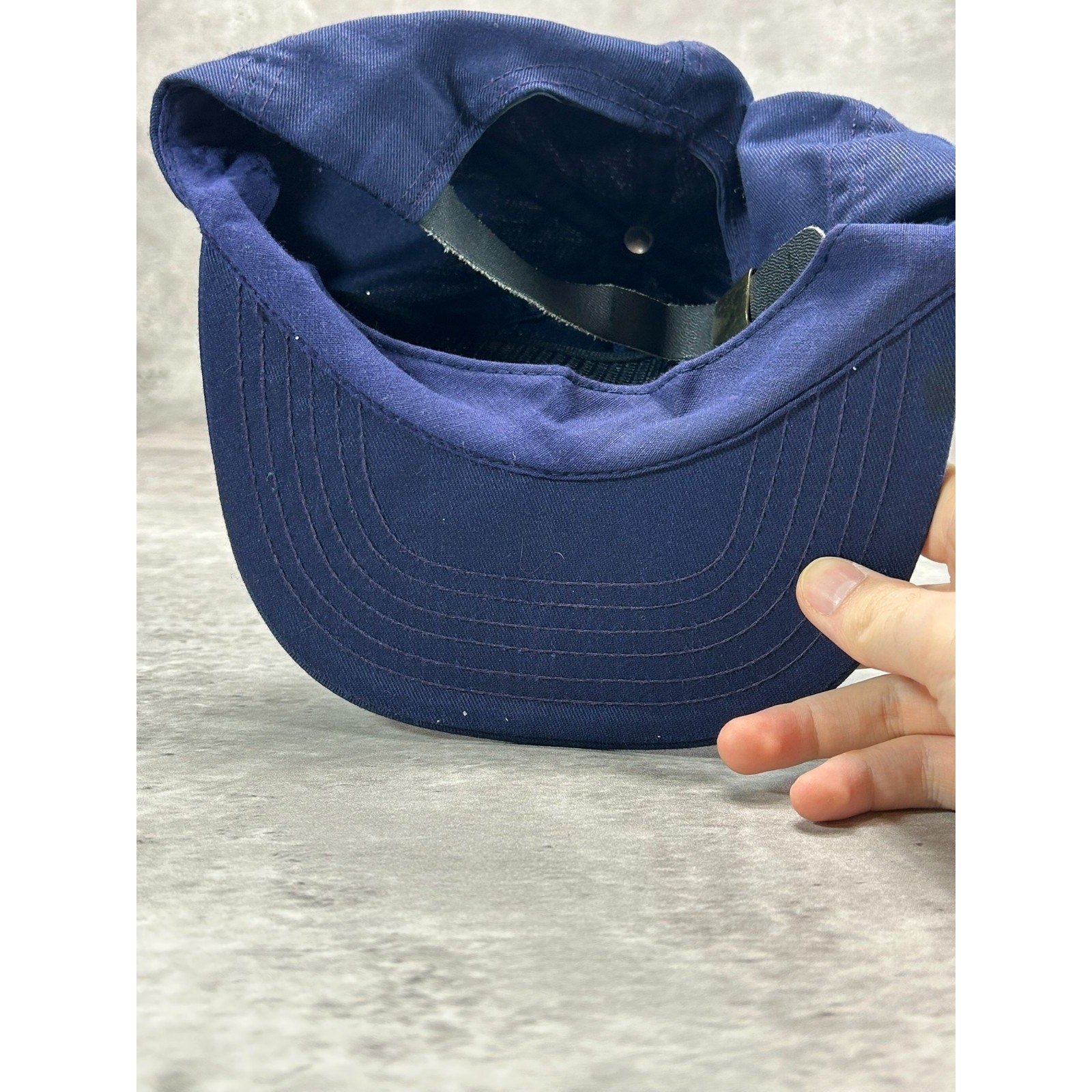 Vintage 90s The Disney Channel Embroidered Spellout Strapback Hat OSFA Navy Blue