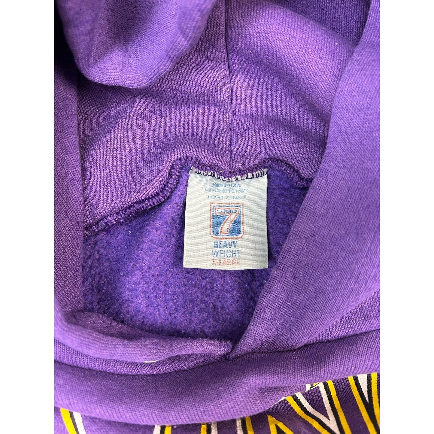 Vintage 90s Minnesota Vikings NFL Graphic Spellout Hooded Sweatshirt Size XL