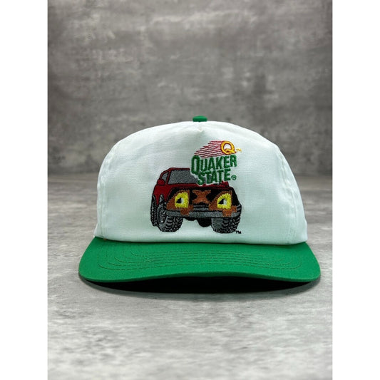 Vintage 90s Quaker State Embroidered Truck Graphic Snapback Hat OSFA