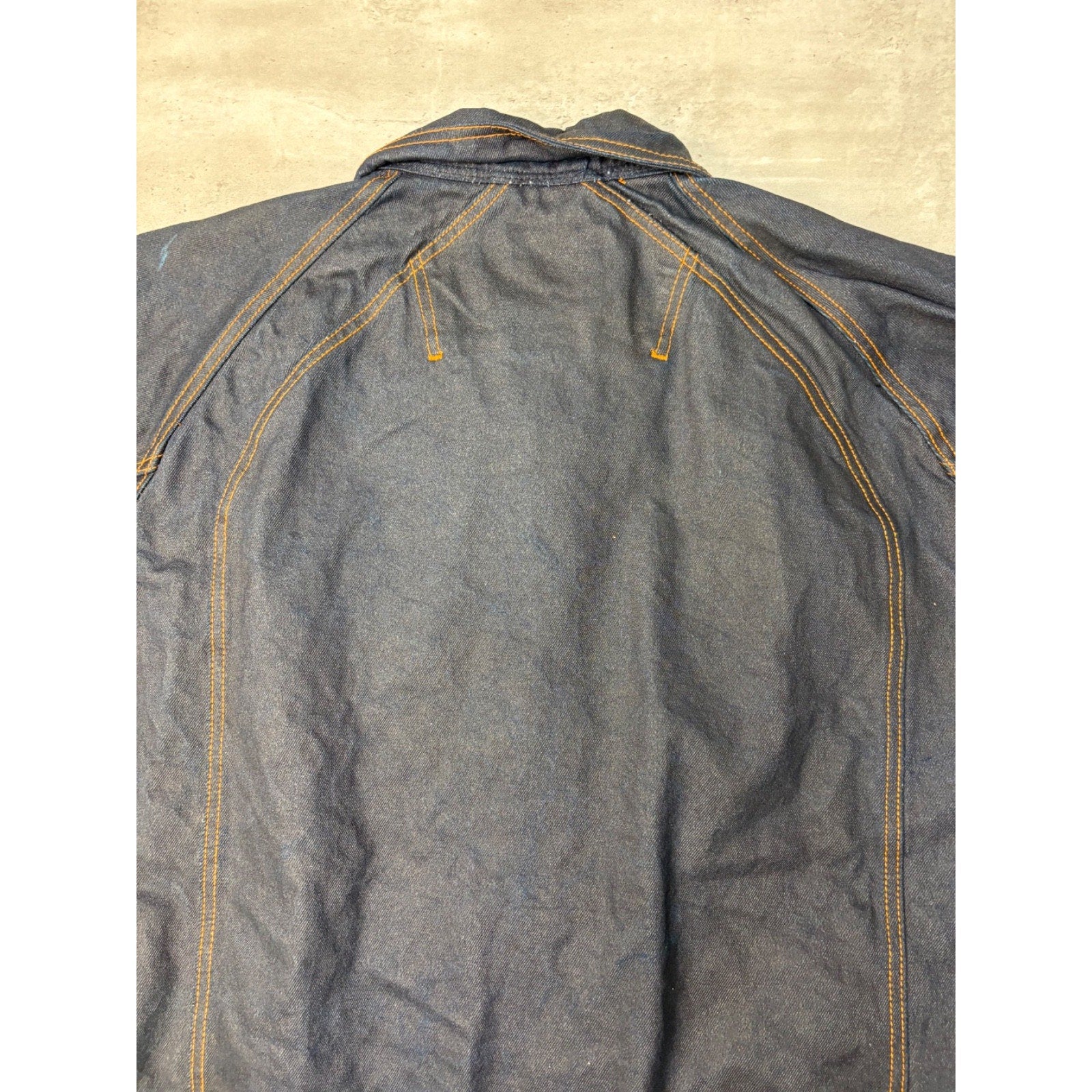 Vintage Y2K Fubu Contrast Embroidery Dark Wash Waxed Denim Jacket Size XL