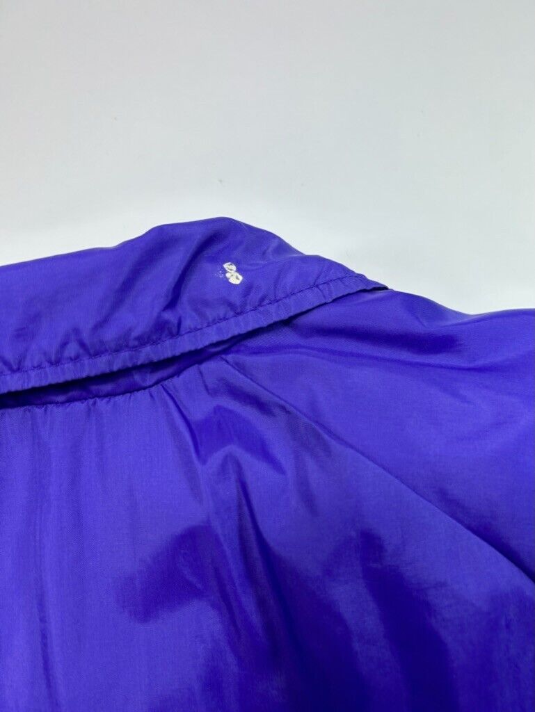 Vintage 90s Wilfred Laurier University Nylon Coaches Jacket Size Large Purple