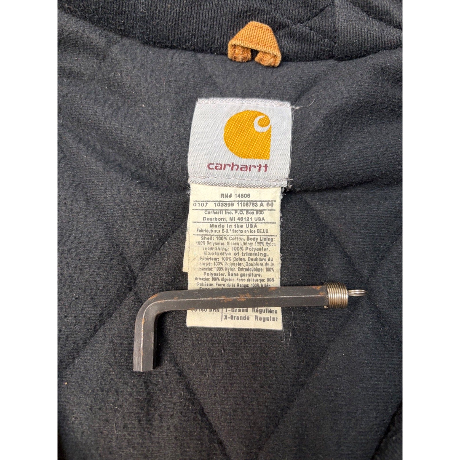 Vintage Carhartt Canvas Workwear Insulated Hooded Active Jacket Sz XL UJ140 BRN