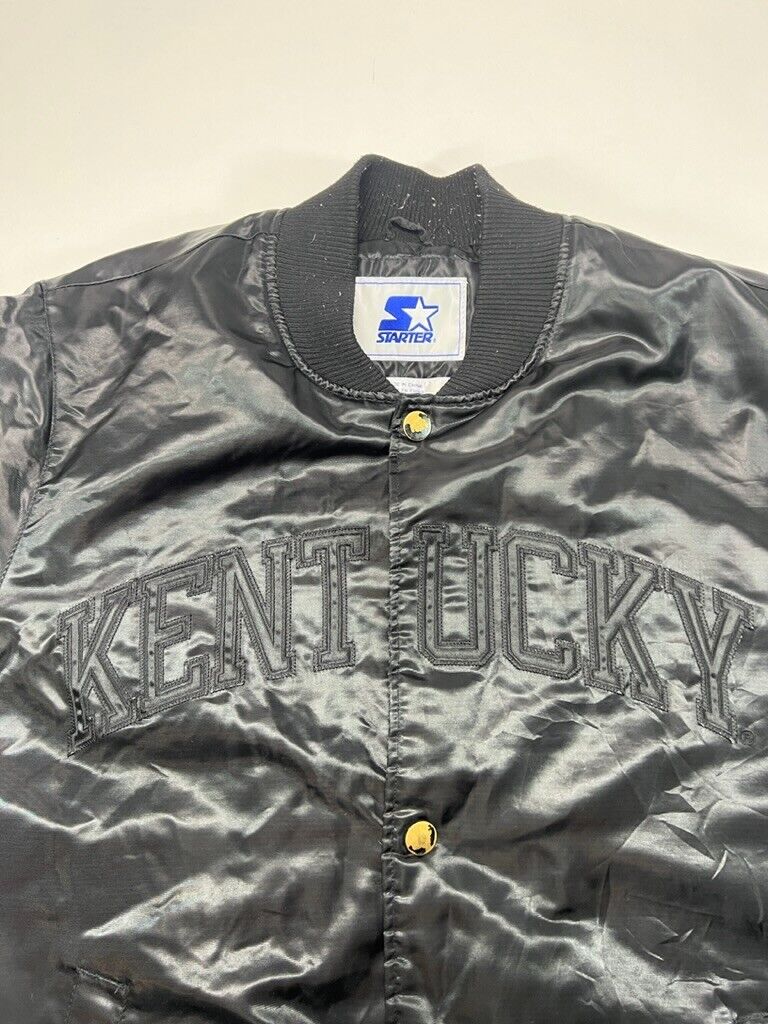 Vintage Kentucky Wild Cats NCAA Starter Satin Bomber Jacket Size Medium