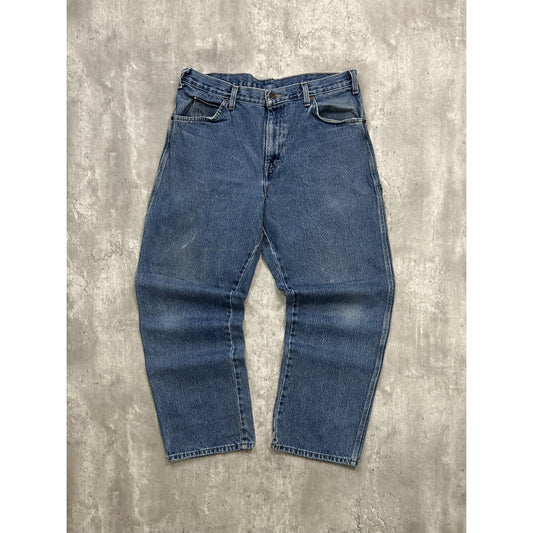 Vintage Dickies Dark Wash Denim Workwear Carpenter Pants Size 34