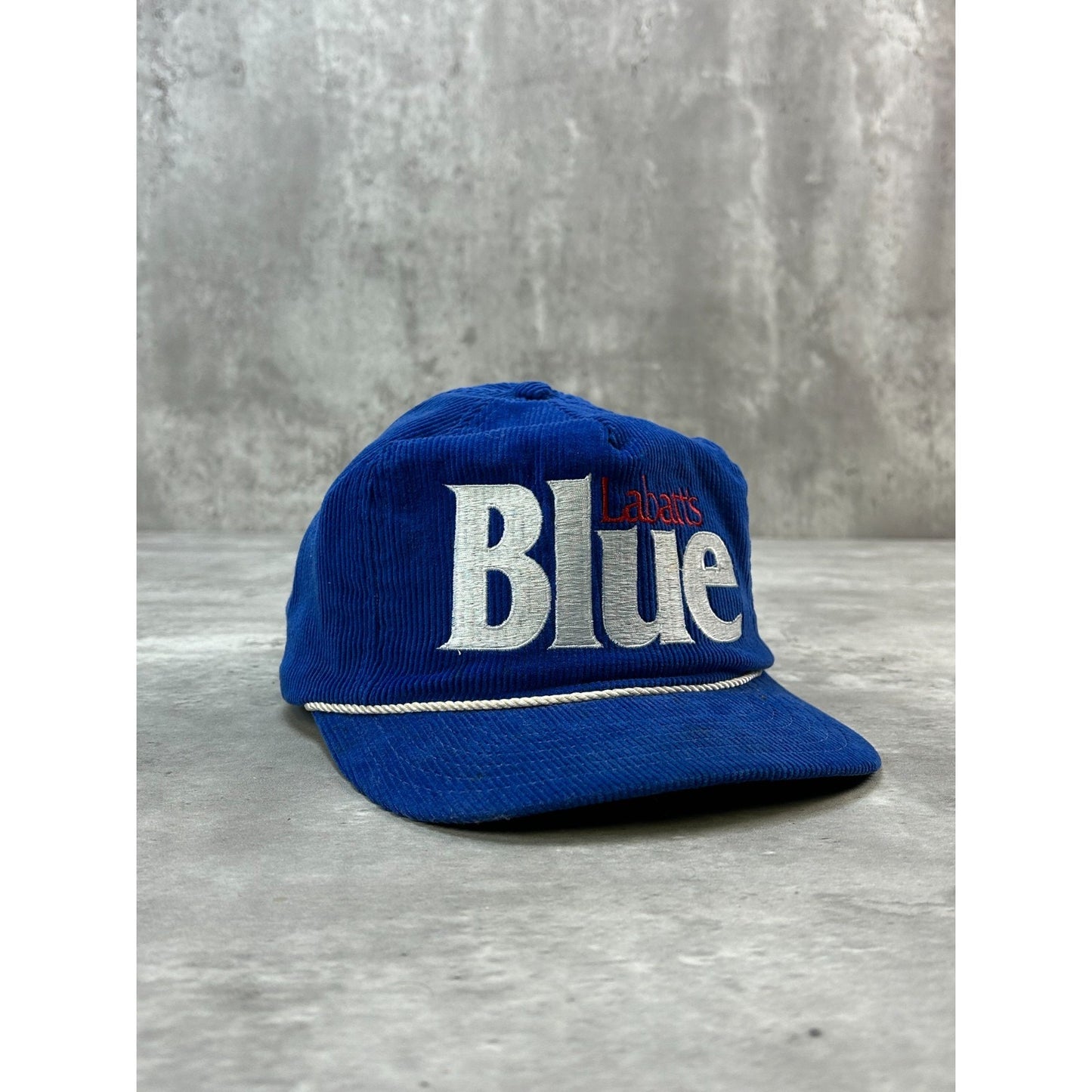 Vintage 90s Labatt Blue Embroidered Spellout Beer Promo Snapback Hat OSFA