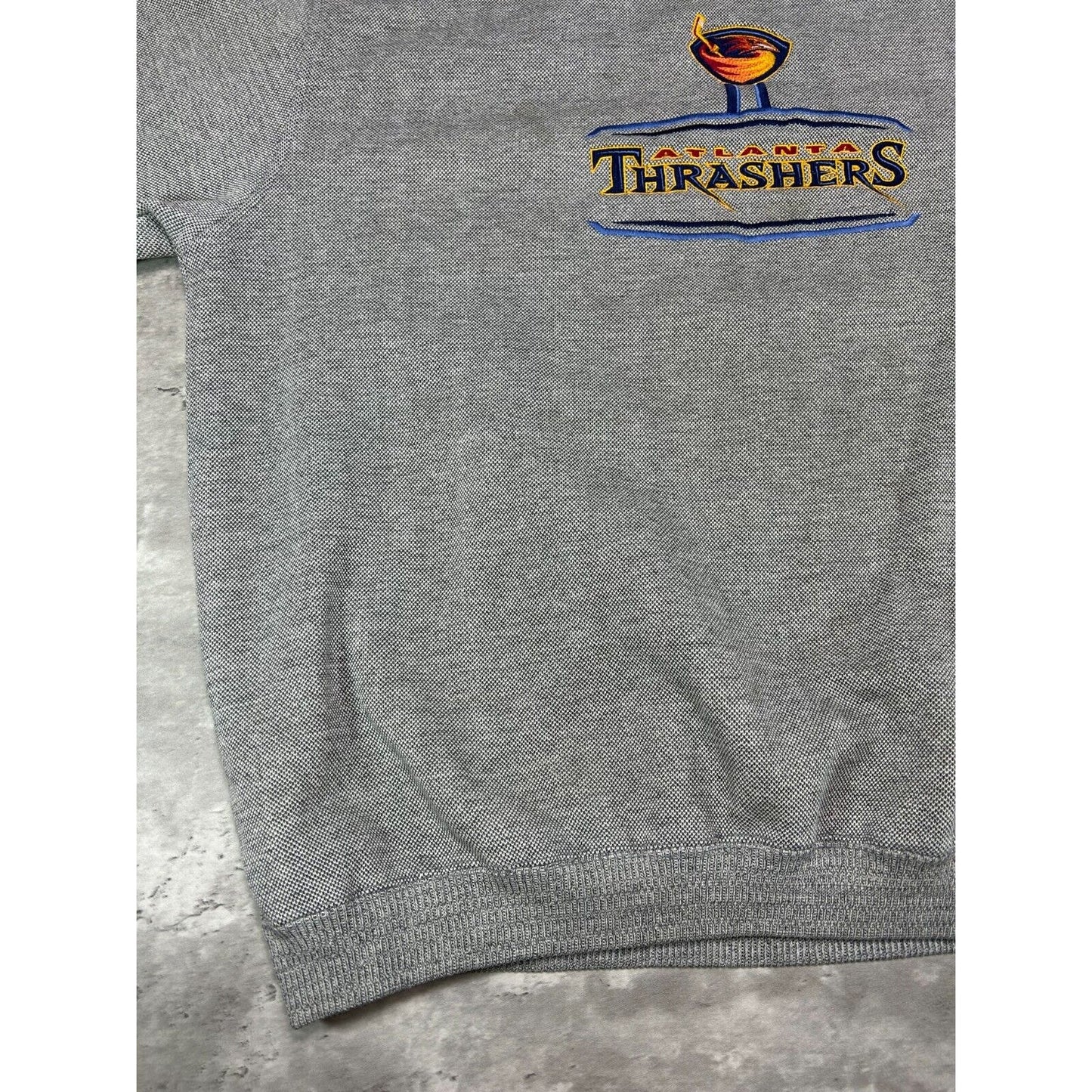 Vintage Atlanta Thrashers NHL Embroidered Spellout Hockey Sweatshirt Size Large