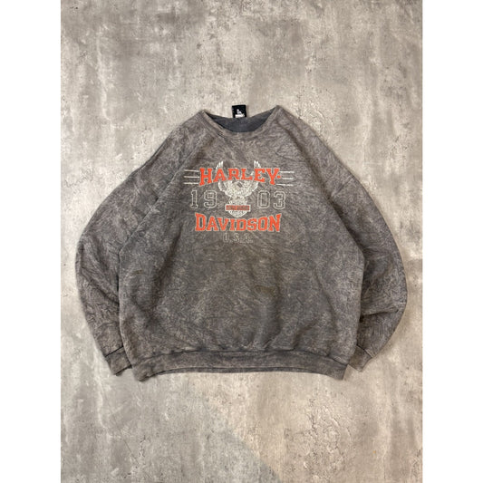 Vintage Harley Davidson Motorcycles Spellout Engine Graphic Sweatshirt Size 2XL