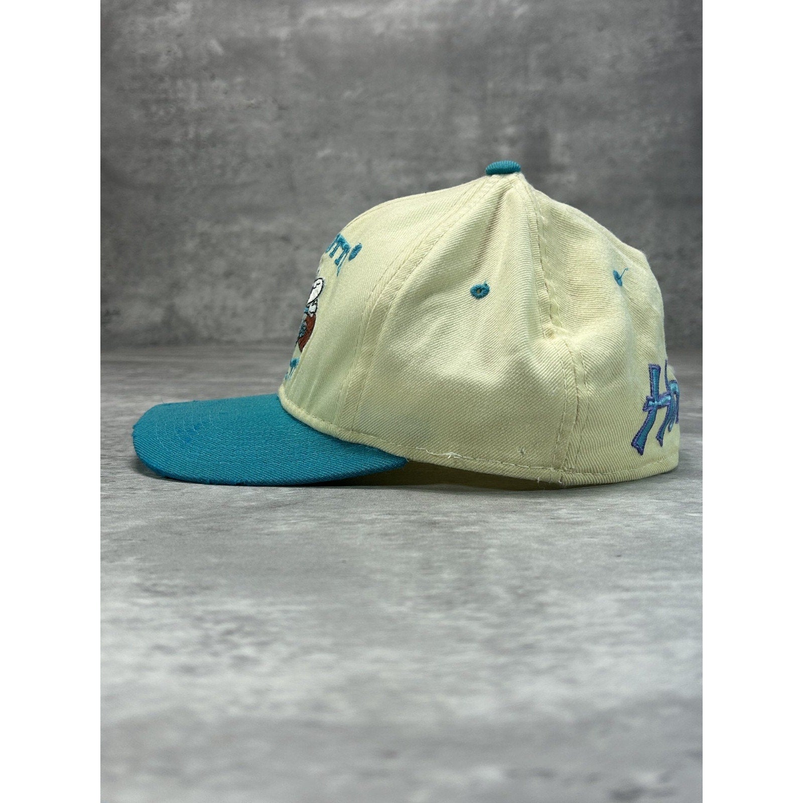 Vintage 90s Charlotte Hornets NBA Sports Specialties Back Script Fitted Hat Sz 7
