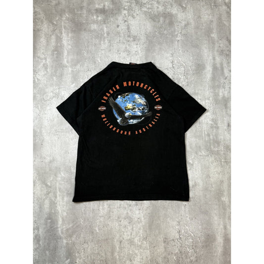 Vintage 2001 Harley Davidson Australia Kangaroo Motorcycle Graphic T-Shirt Sz L