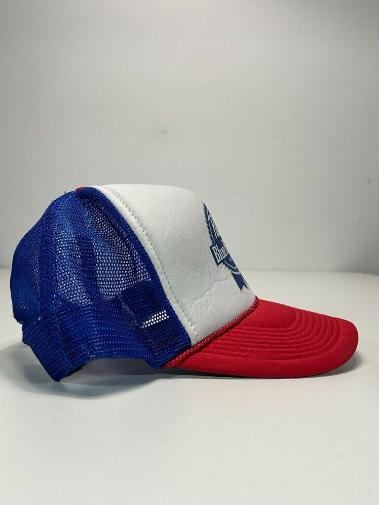 Vintage 80s/90s Pabst Blue Ribbon Beer Promo Trucker Snapback Hat OSFA