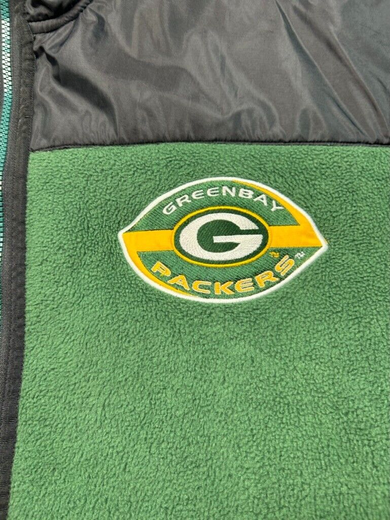 Vintage 90s Green Bay Packers NFL Fleece Full Zip Embroidered Jacket Size XL