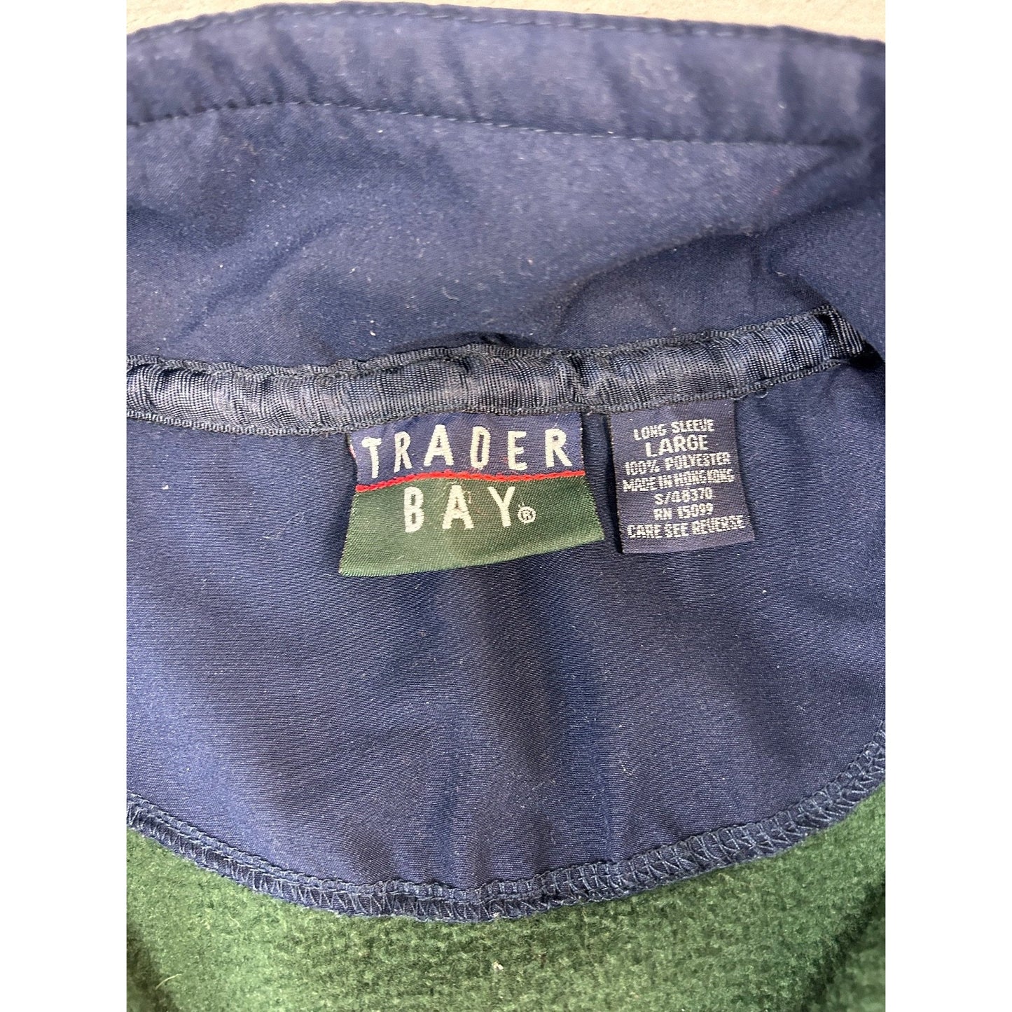 Vintage Trader Bay Striped 3/4 Zip Fleece Sweatshirt Size Large