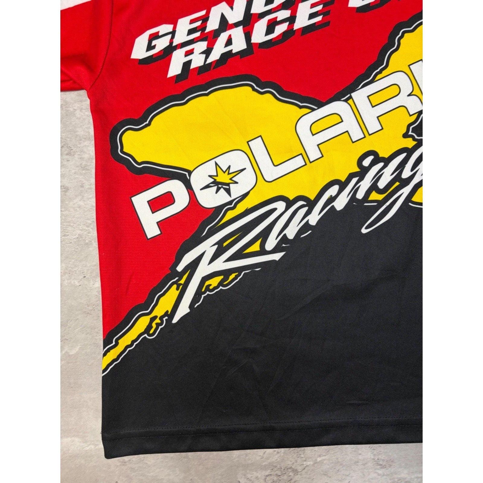 Vintage Polaris Racing All Over Print Long Sleeve Motocross Jersey Size Small