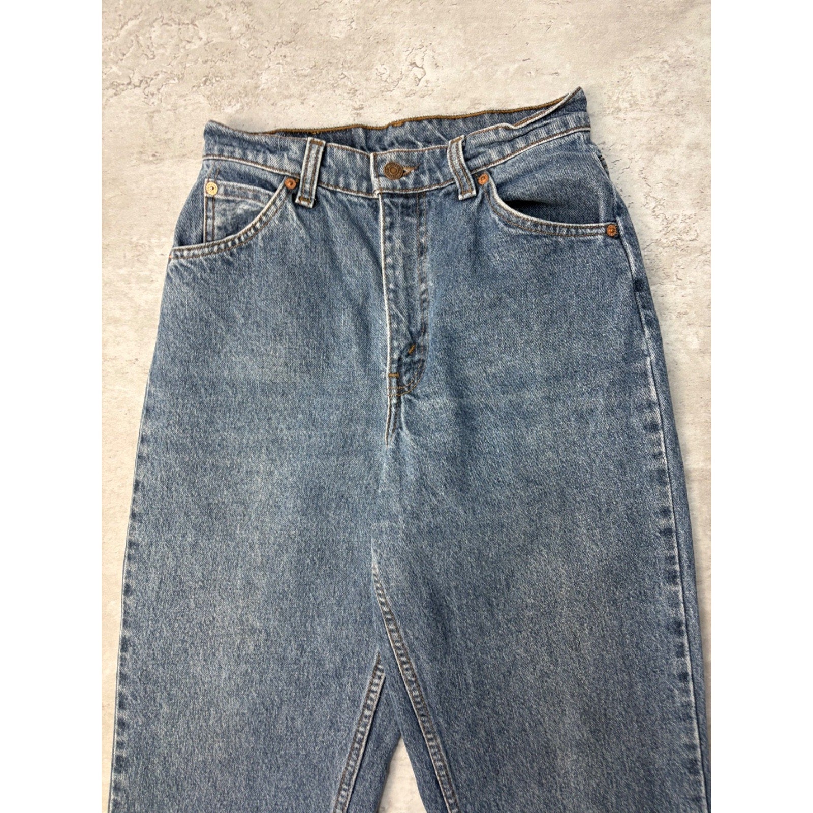 Vintage 90s Levis 816 White Tab Dark Wash Faded Denim Pants Size 27