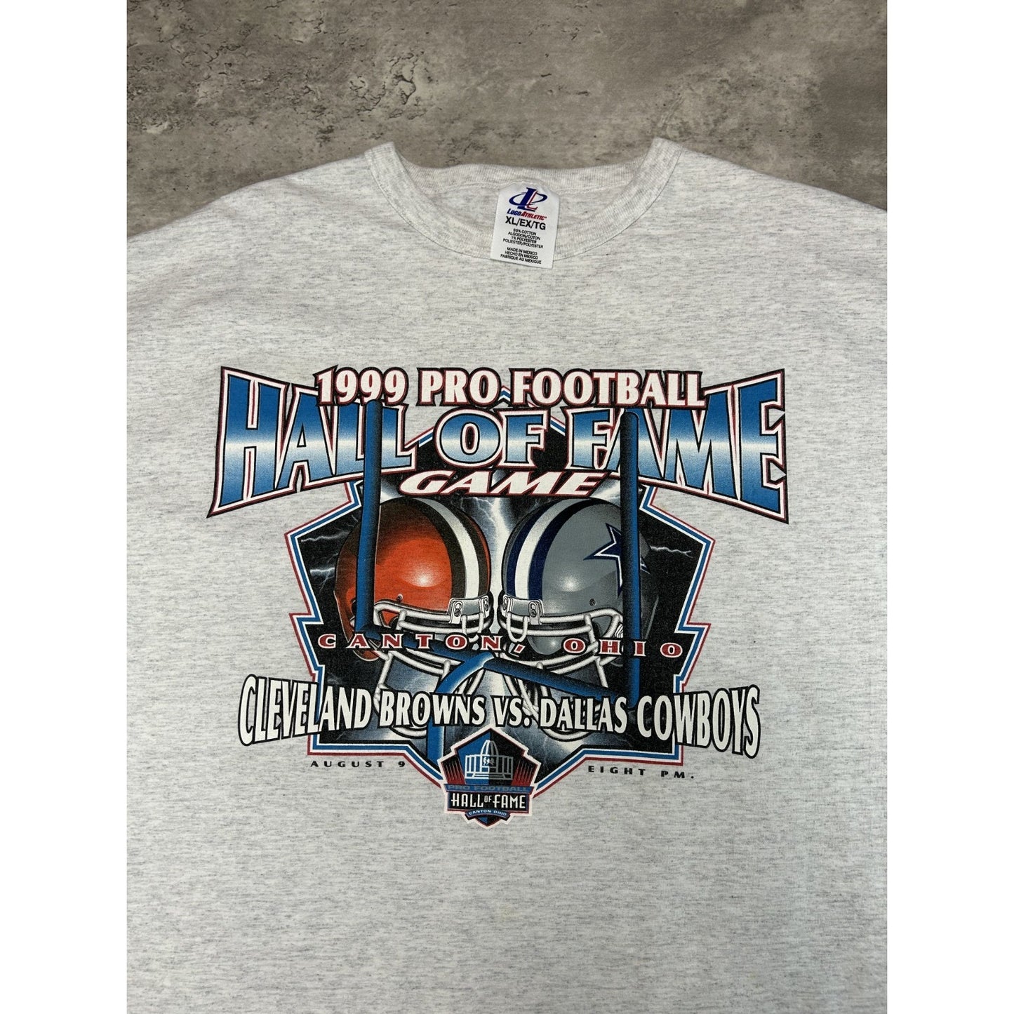 Vintage 1999 Browns Vs Cowboys NFL Hall Of Fame Game Graphic T-Shirt Size XL