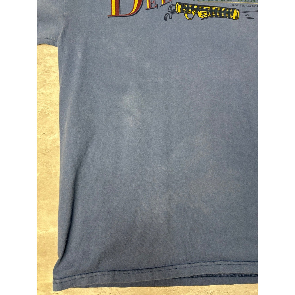 Vintage 90s Deer Track Golfing Destination Graphic Spellout T-Shirt Size Large