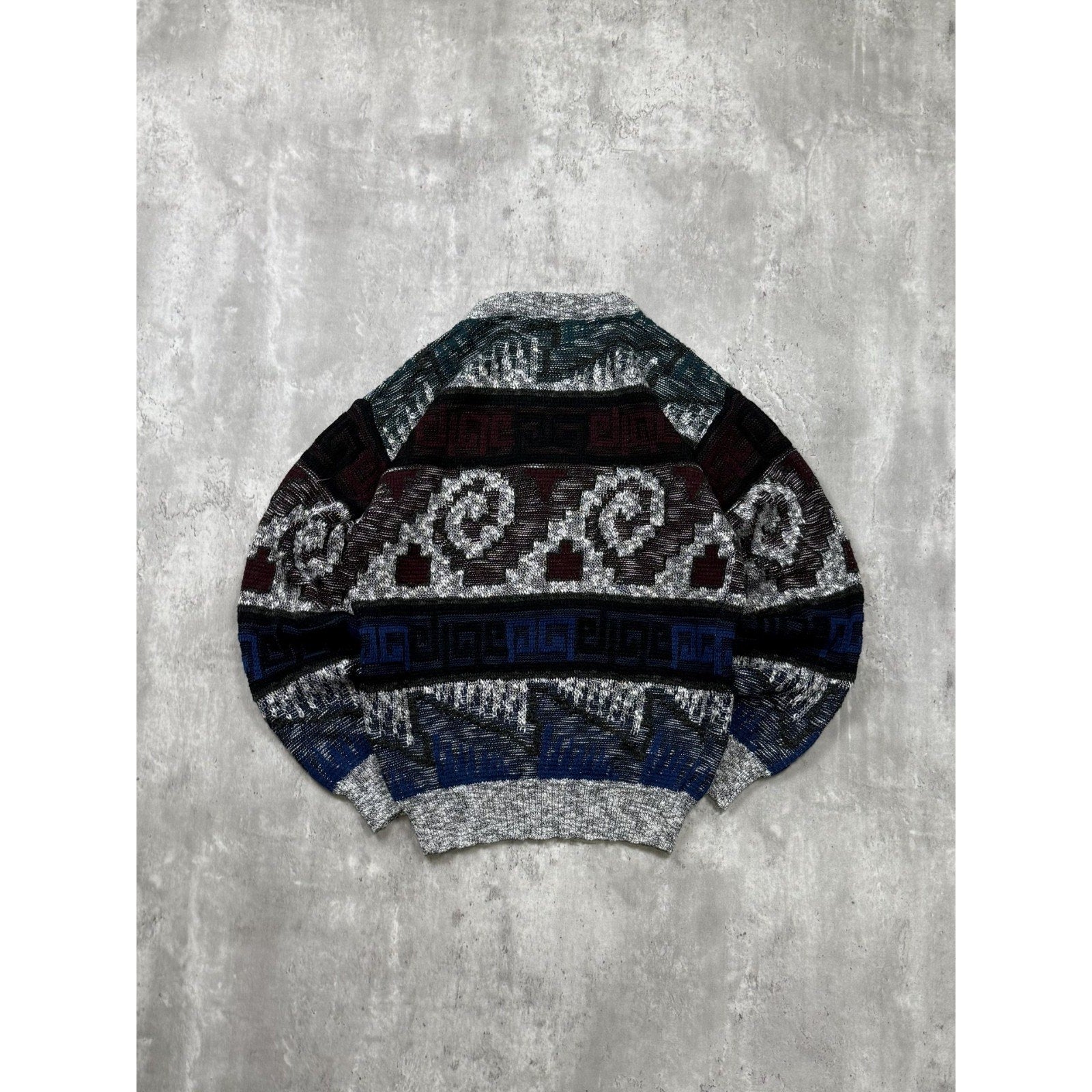 Vintage Sweater Graphix Abstract Print Pullover Knit Sweater Size Small