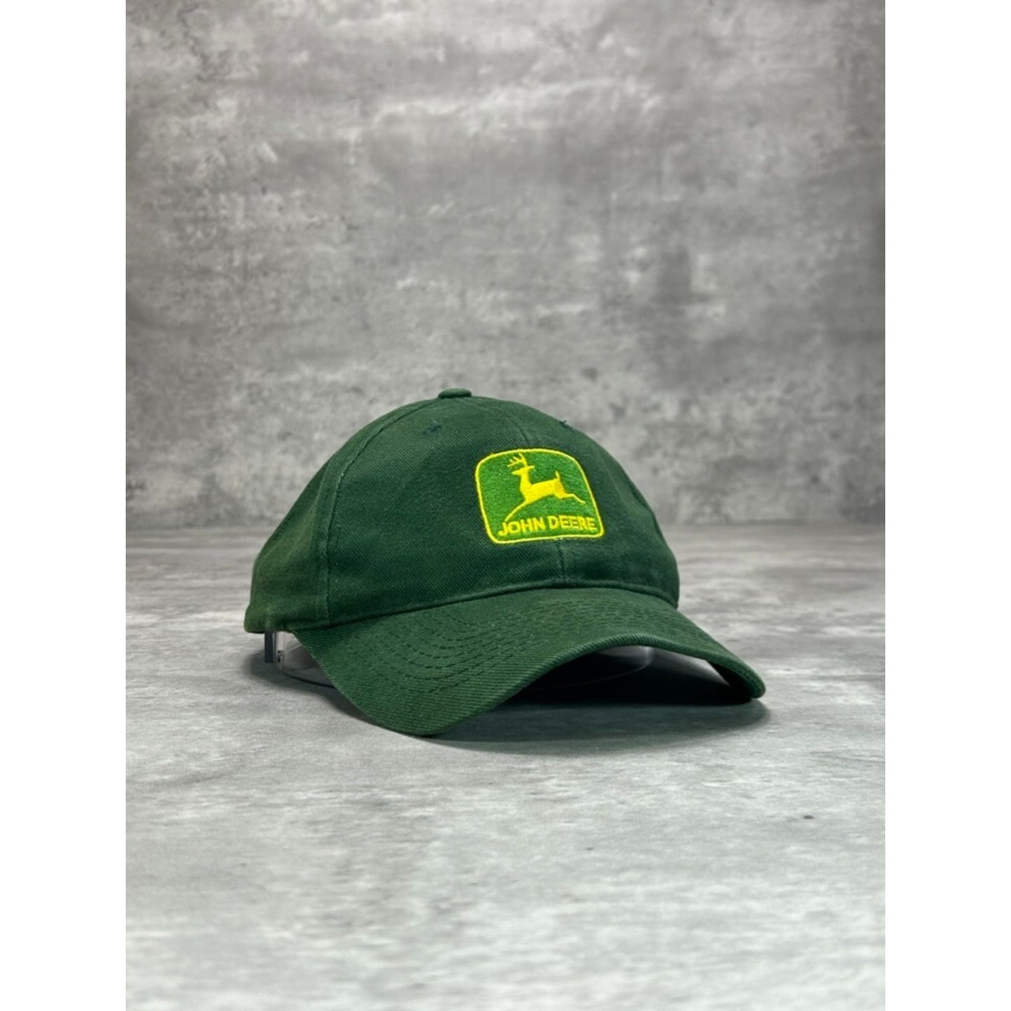 Vintage John Deere Embroidered Logo Snapback Hat OSFA Green