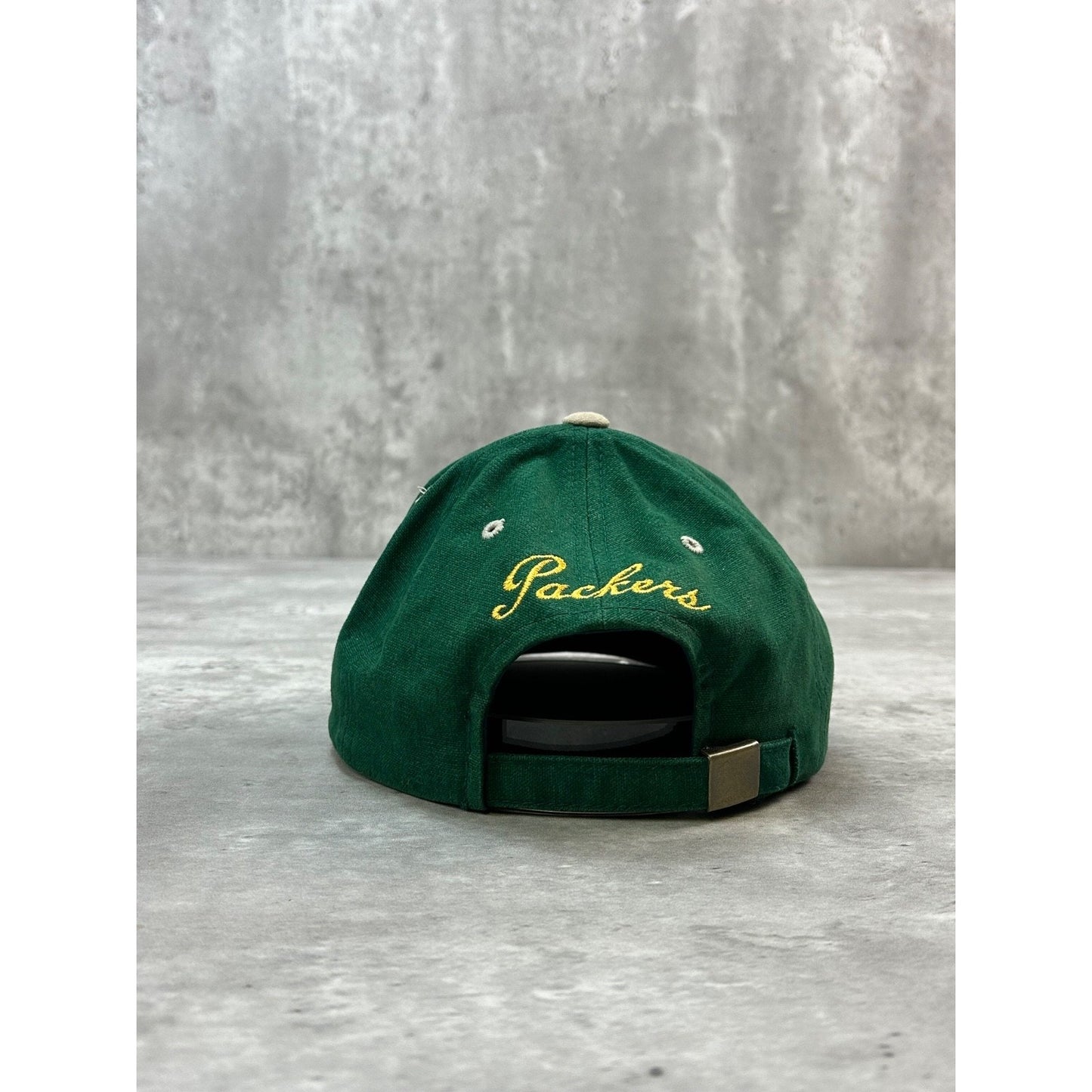 Vintage 90s Green Bay Packers NFL Embroidered Spellout Strapback Hat OSFA