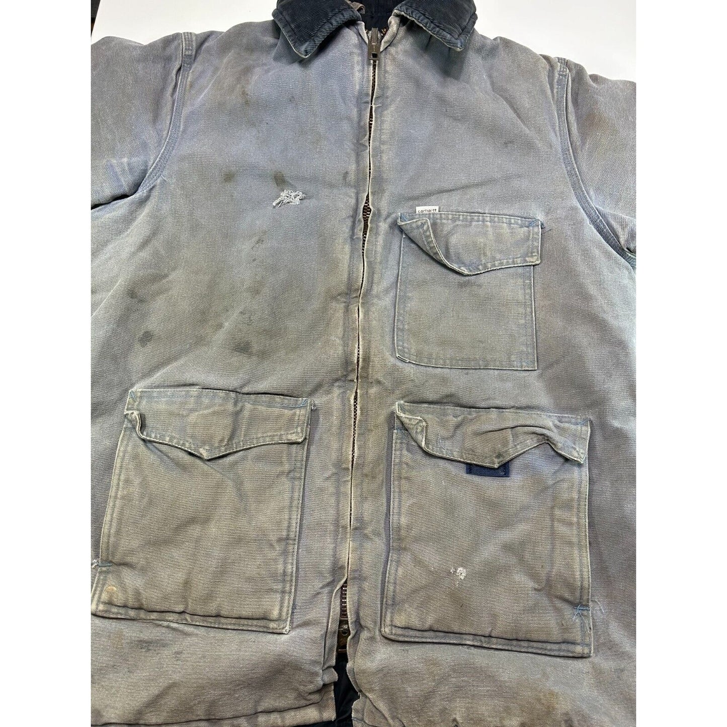 Vintage 90s Carhartt Quilted Lined Canvas Workwear Chore Jacket Size Large Tall