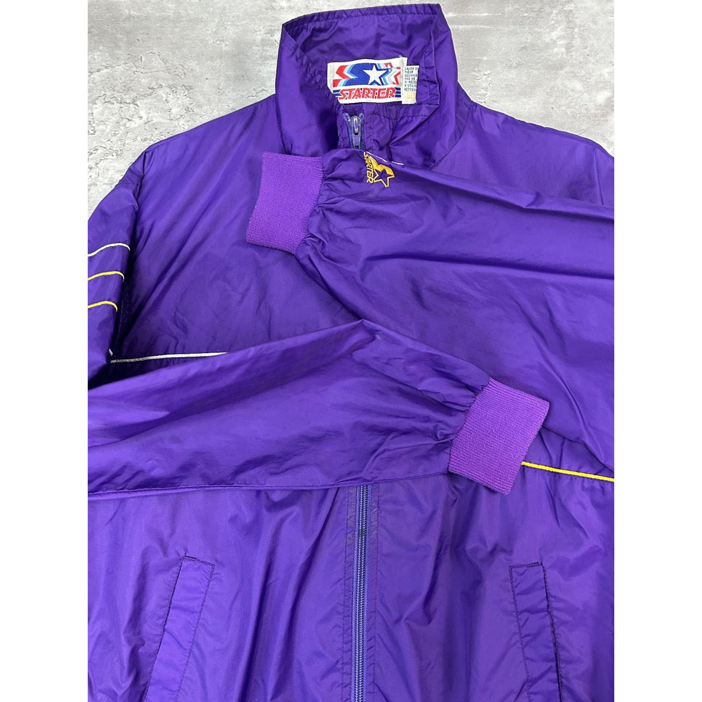 Vintage 80s Los Angeles Lakers NBA Nylon Starter Windbreaker Jacket Size Medium