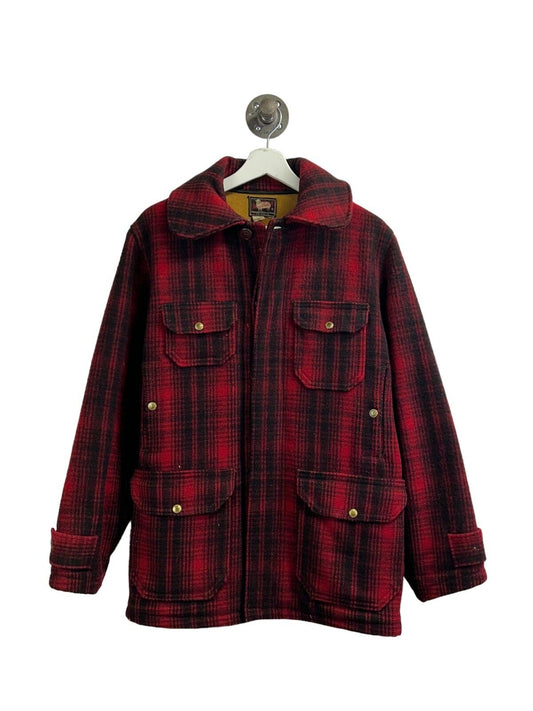 Vintage 60s/70s Woolrich Buffalo Plaid Mackinaw Button Down Jacket Size Large