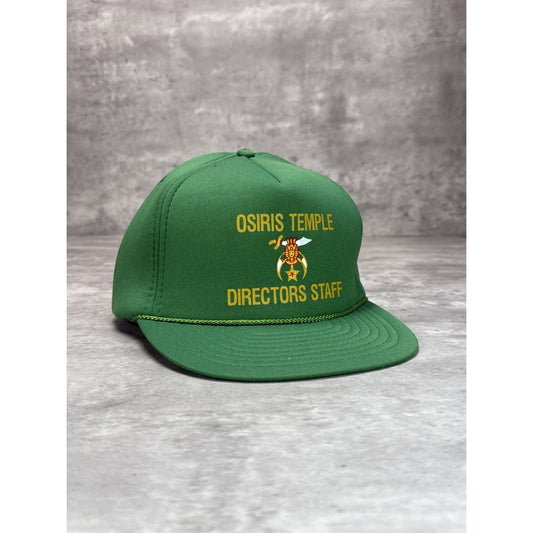 Vintage 80s/90s Osiris Temple Directors Staff Graphic Trucker Snapback Hat OSFA