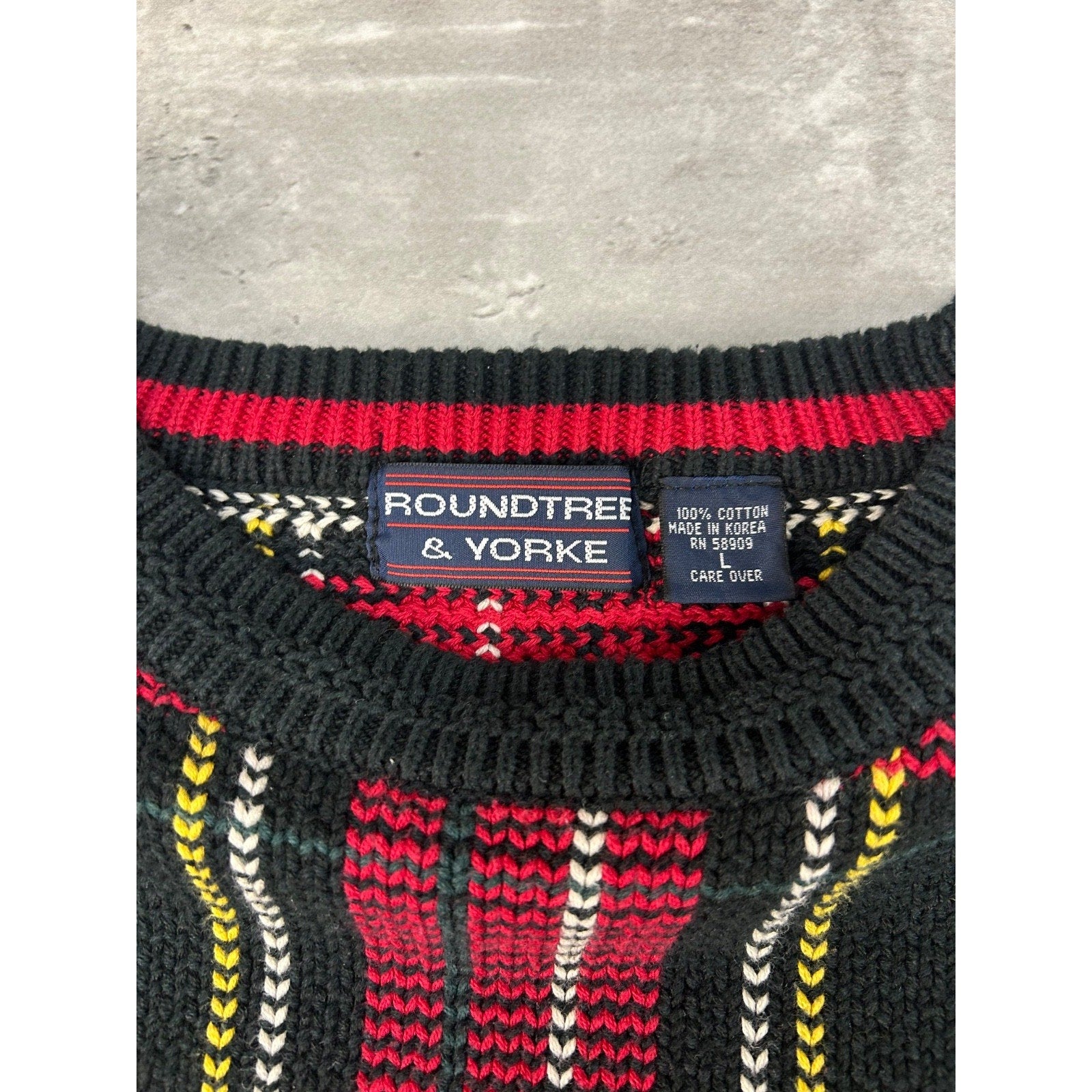 Vintage 90s Plaid Print Pullover Ribbed Knit Sweater Size Large