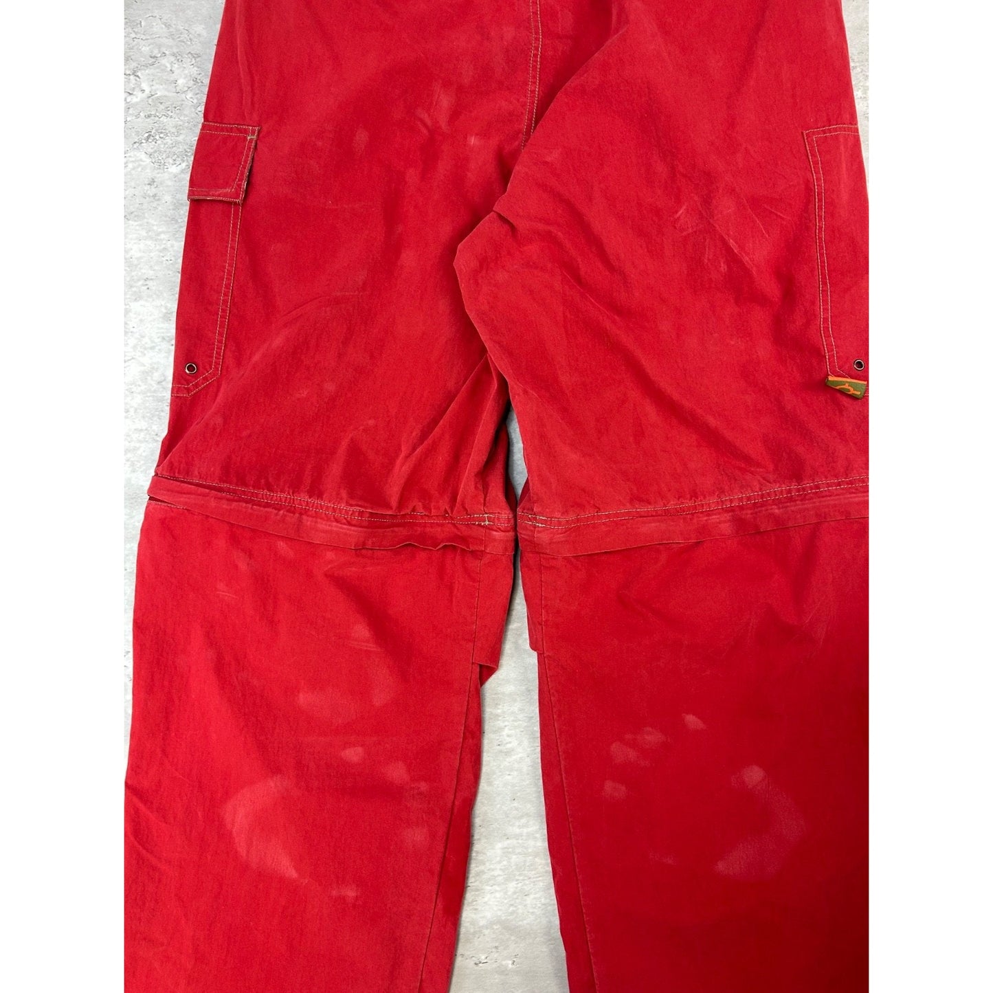 Vintage Y2K Plugg Convertible Baggy Fit Cargo Pants Size 35 Red