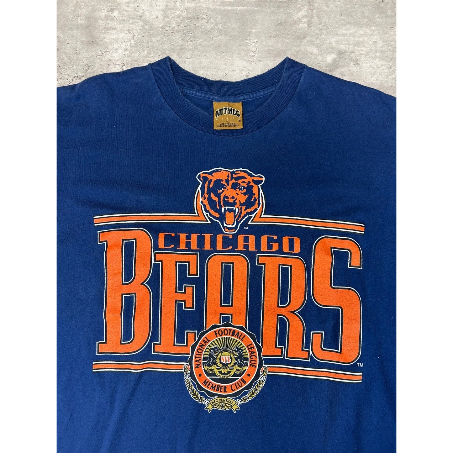 Vintage 90s Chicago Bears NFL Spellout Logo Graphic Football T-Shirt Size Large