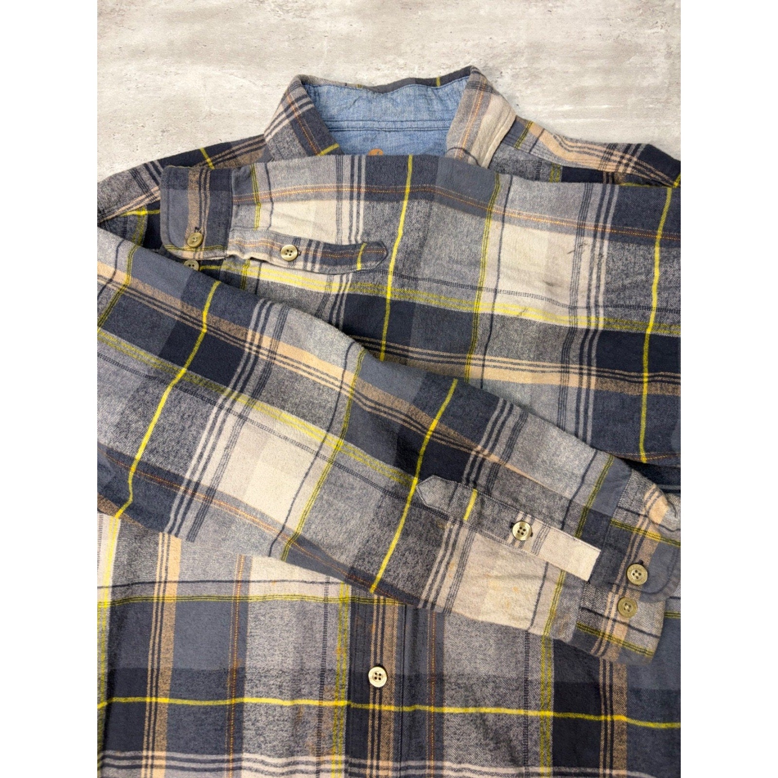 Carhartt Plaid Print Single Pocket Long Sleeve Workwear Button Up Shirt Size 2XL